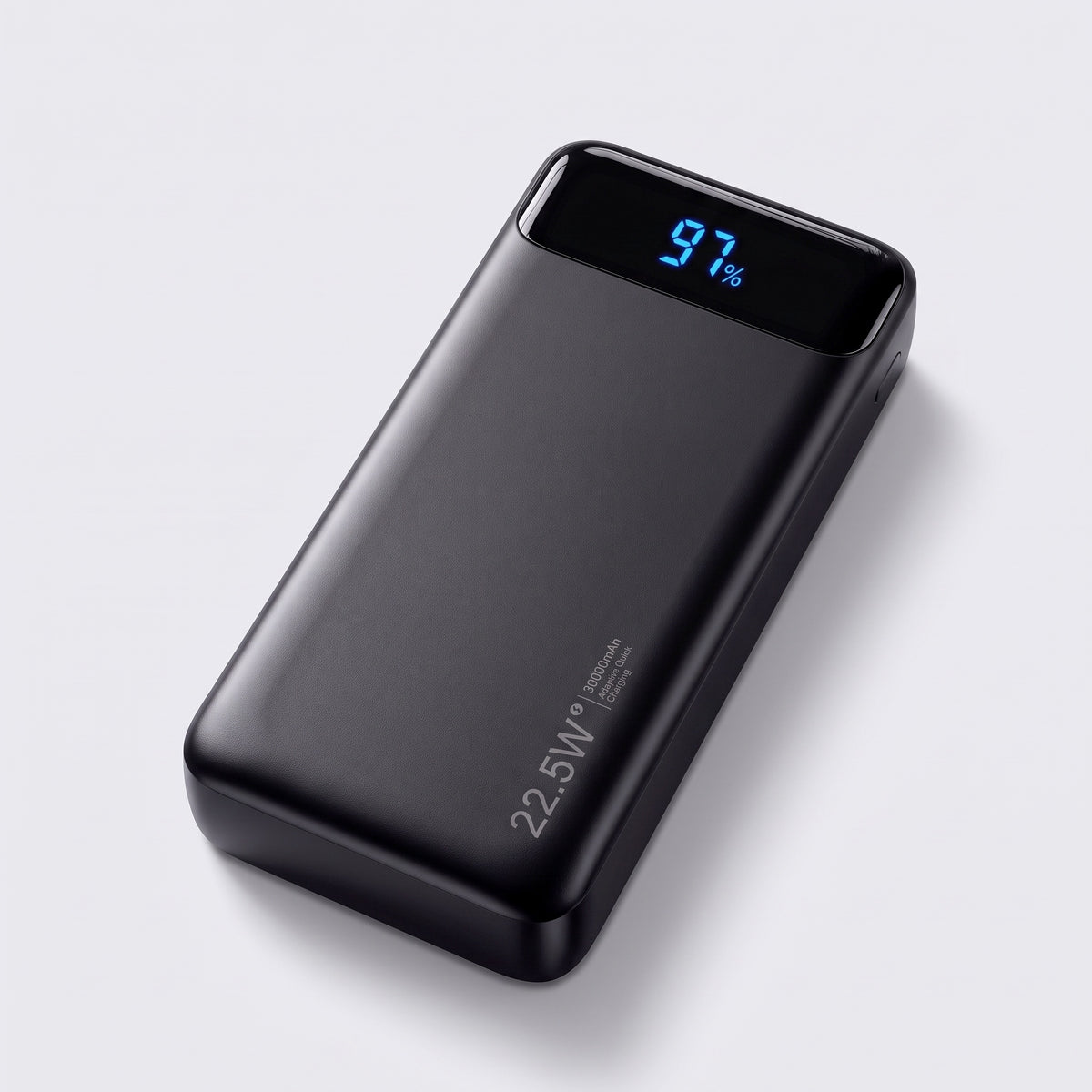 Voorkant van de Siltcon powerbank met led-display op 95%