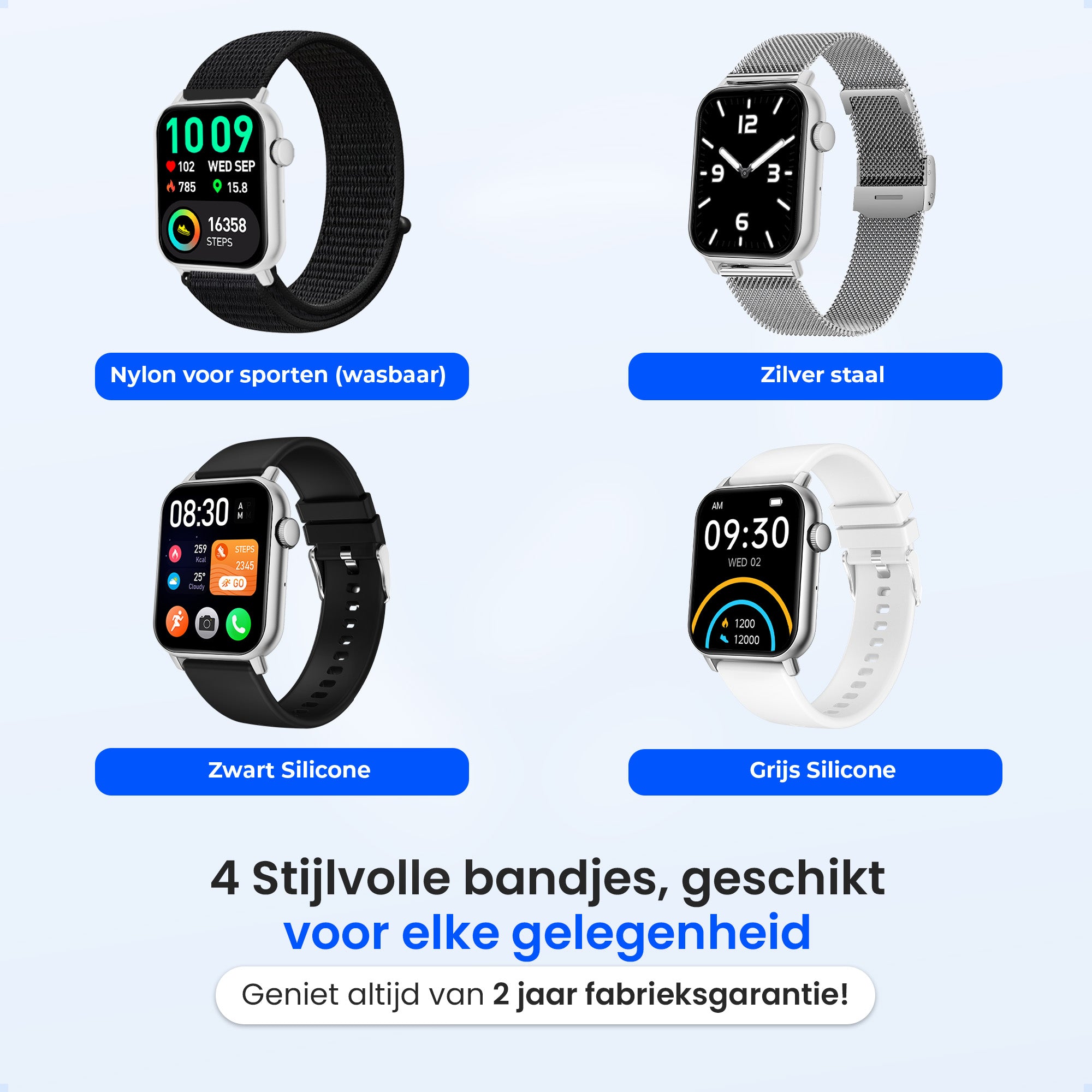 Siltcon Smartwatch Heren & Dames Pro - Zilver