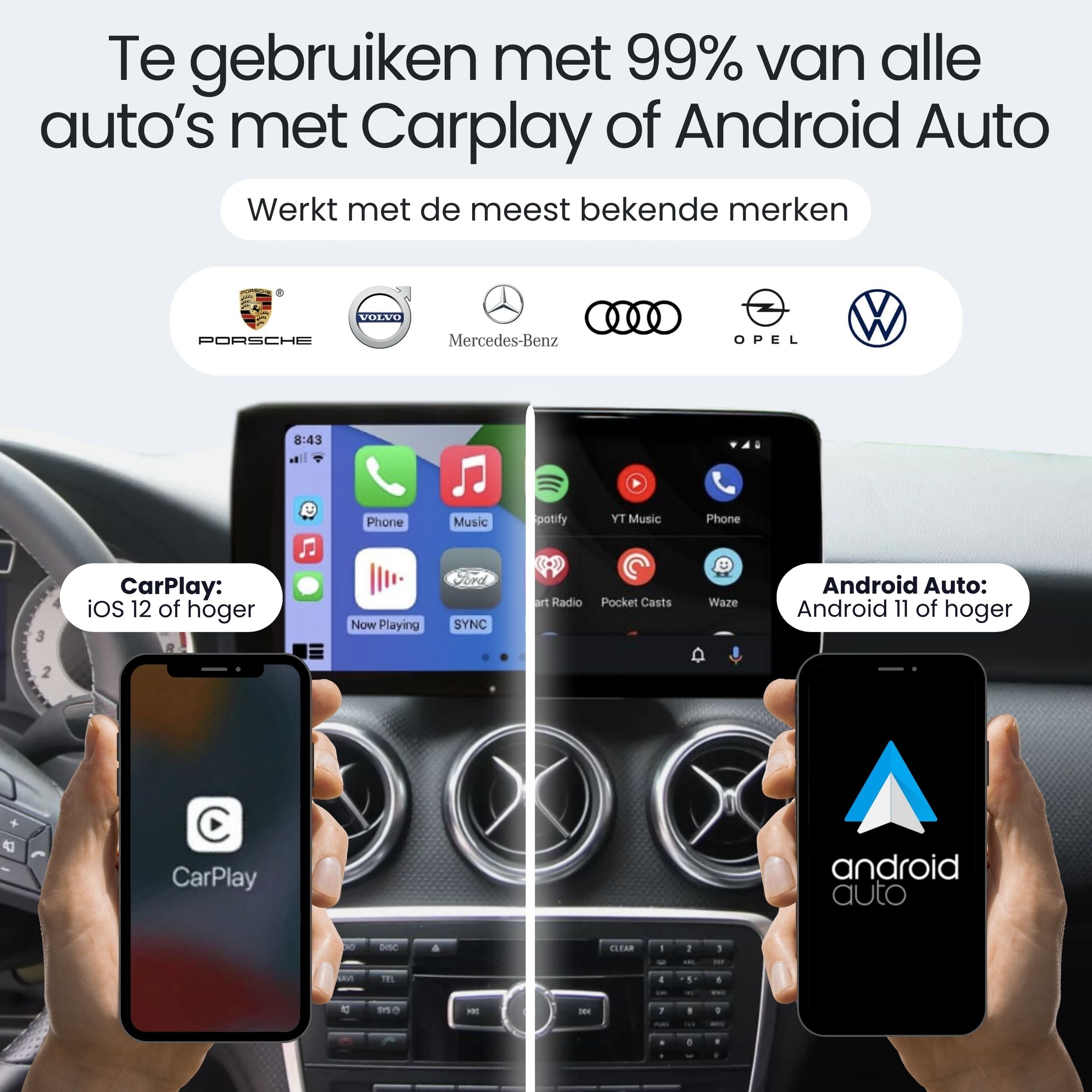 Siltcon® CarPlay Dongle – Draadloos CarPlay & Android Auto