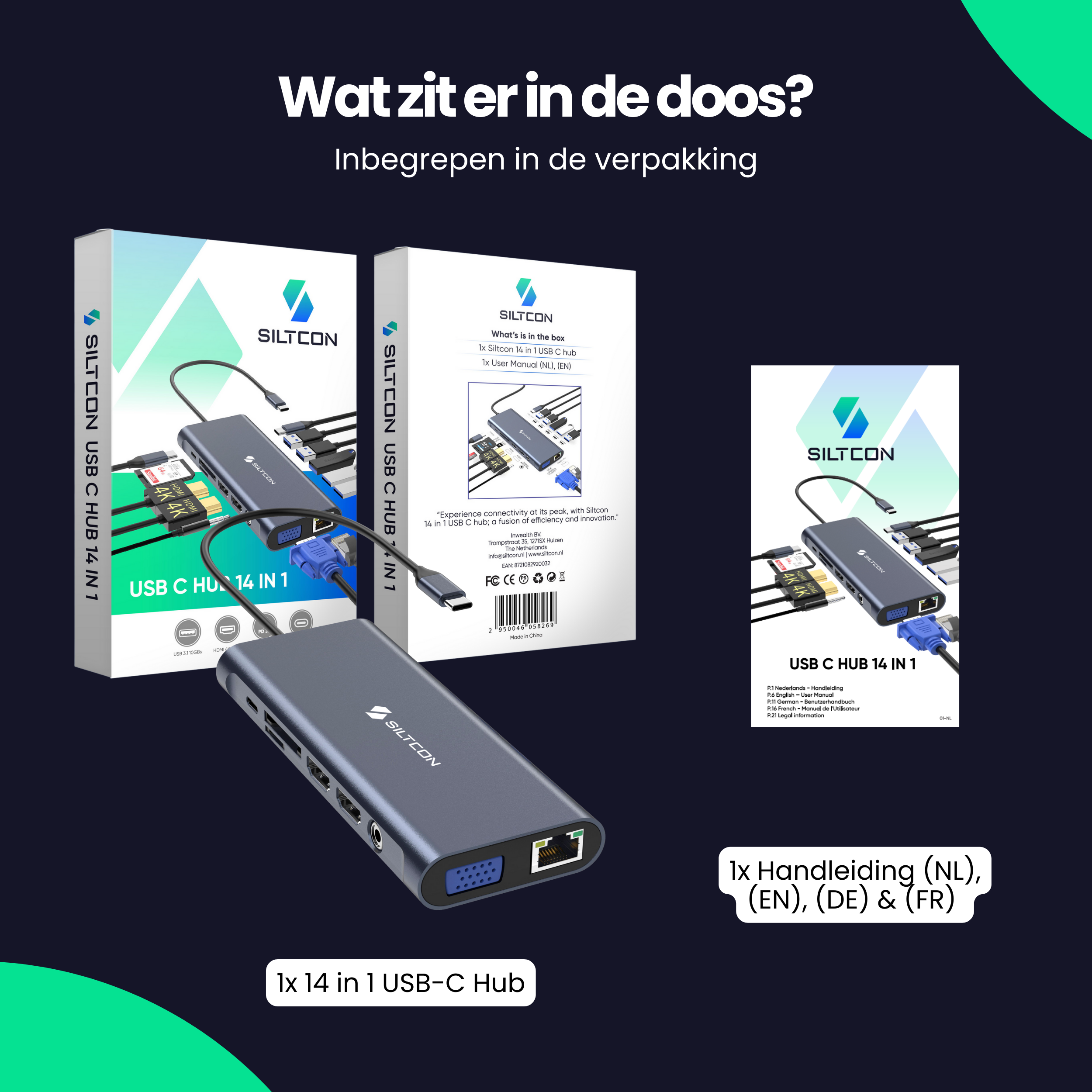 Siltcon 14-in-1 USB-C Hub – Laptop Docking Station - Siltcon