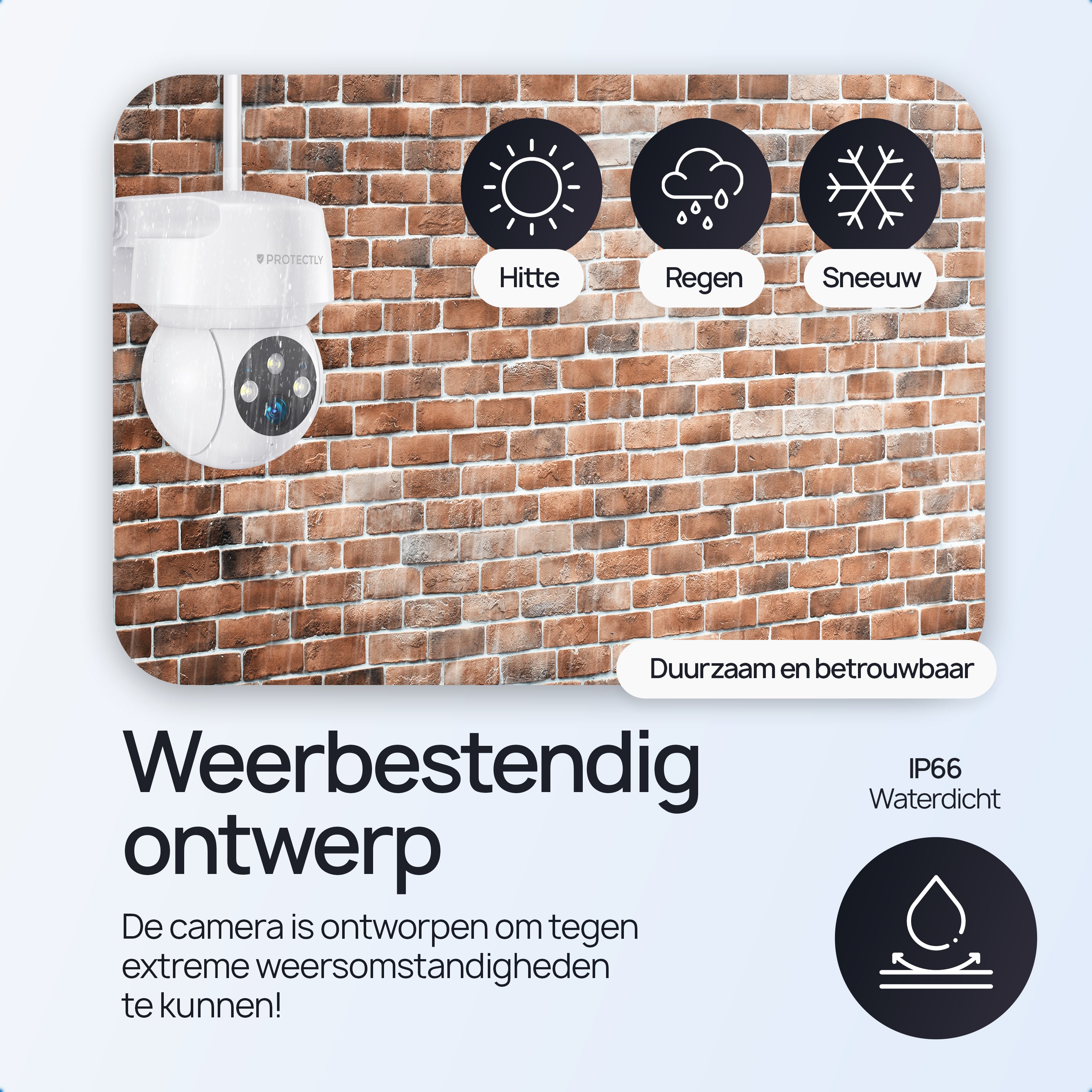 Protectly Beveiligingscamera Buiten 2K 3MP Wit – Nachtzicht & Appbediening