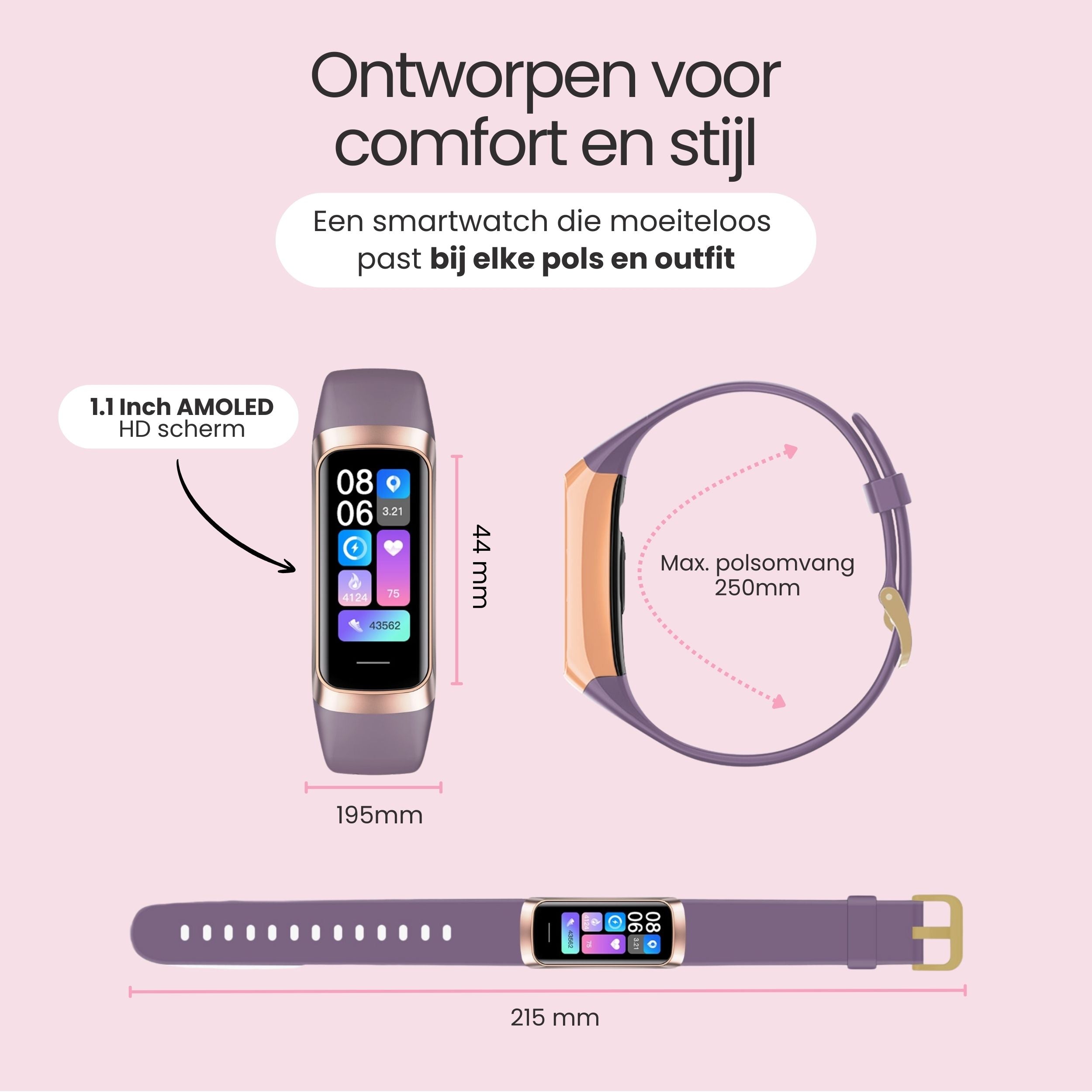 Siltcon® Vitéa Activity Tracker – Stappenteller Horloge