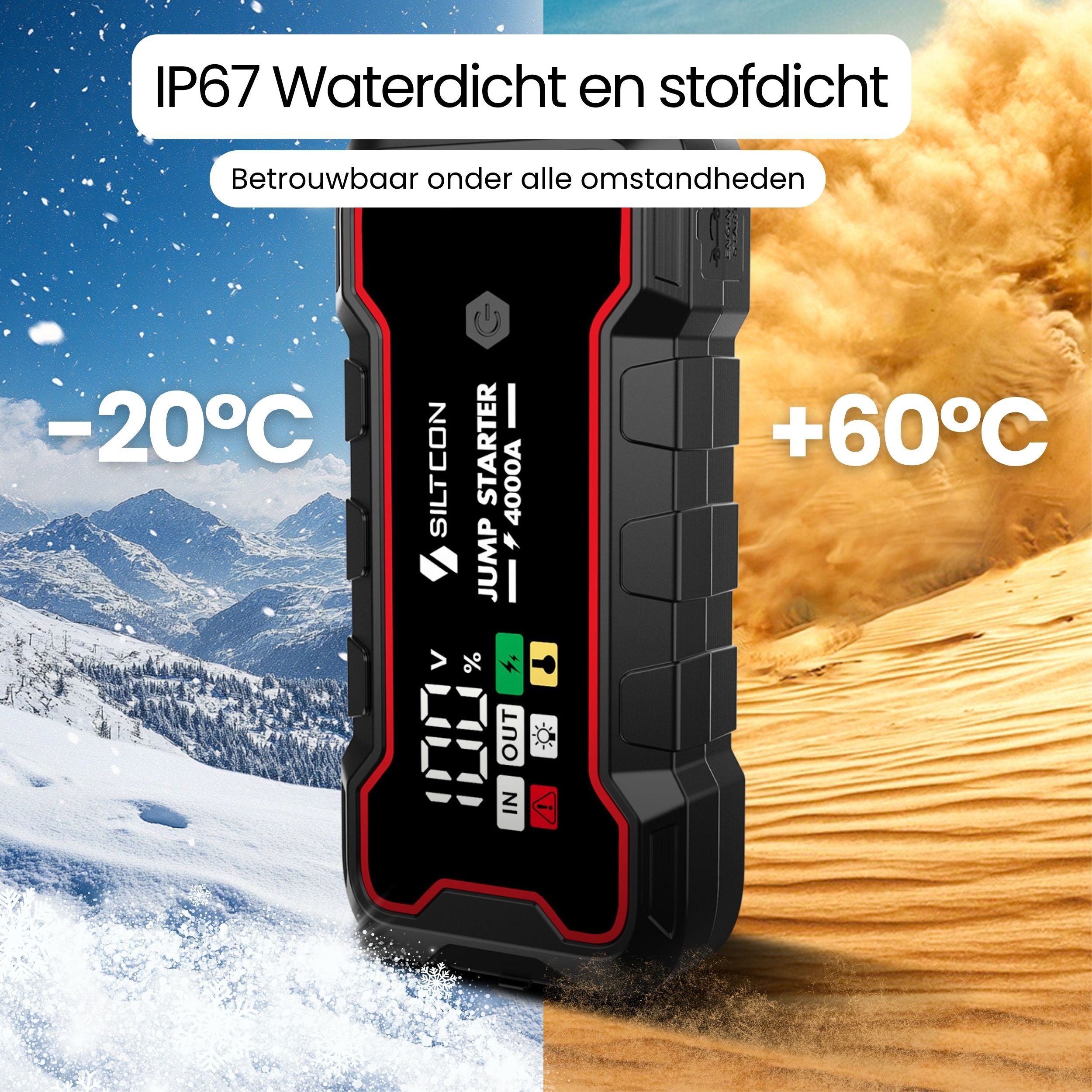 Siltcon Jumpstarter Voor Auto 4000A – Accu Starter & Powerbank 24000mAh
