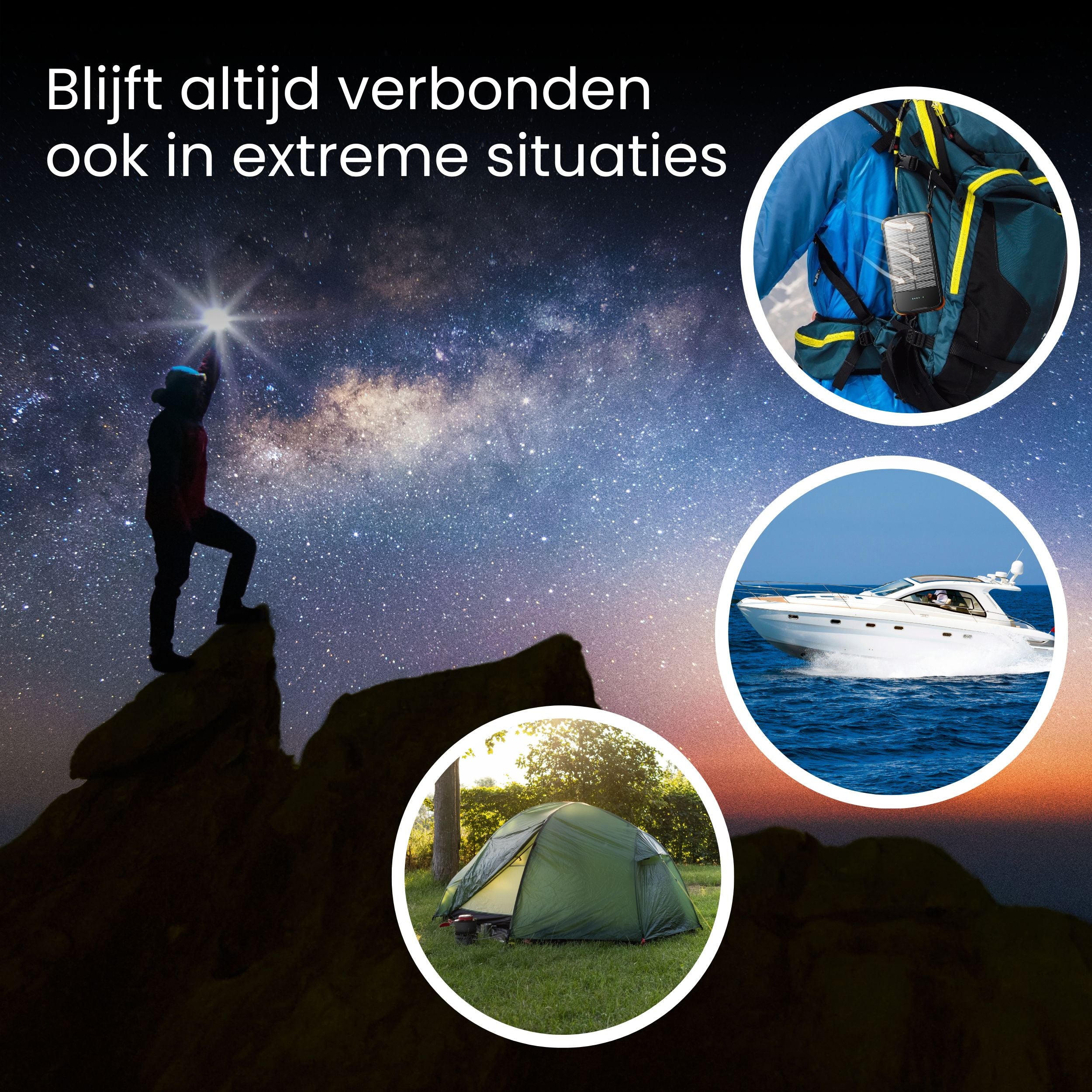 Siltcon® Powerbank with 4 solar panels