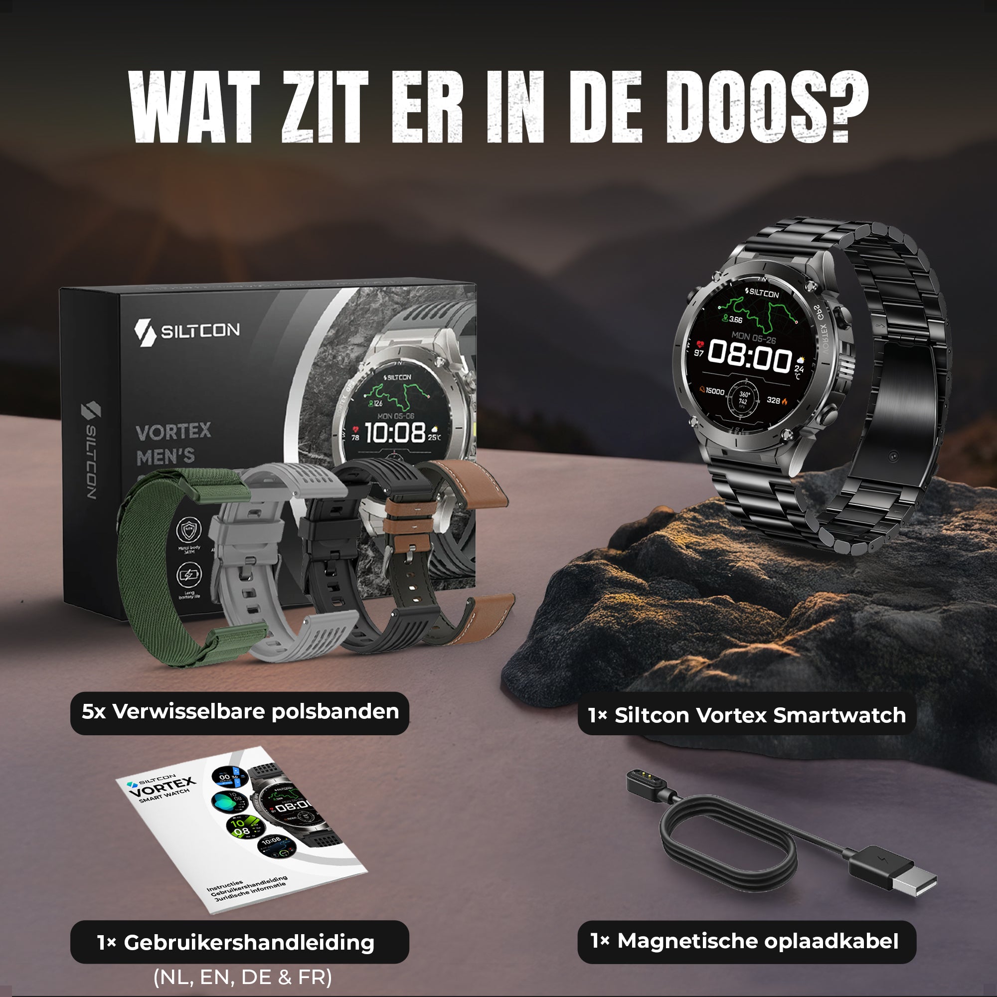 LET OP: PRE ORDER!! Siltcon® Vortex GPS Smartwatch