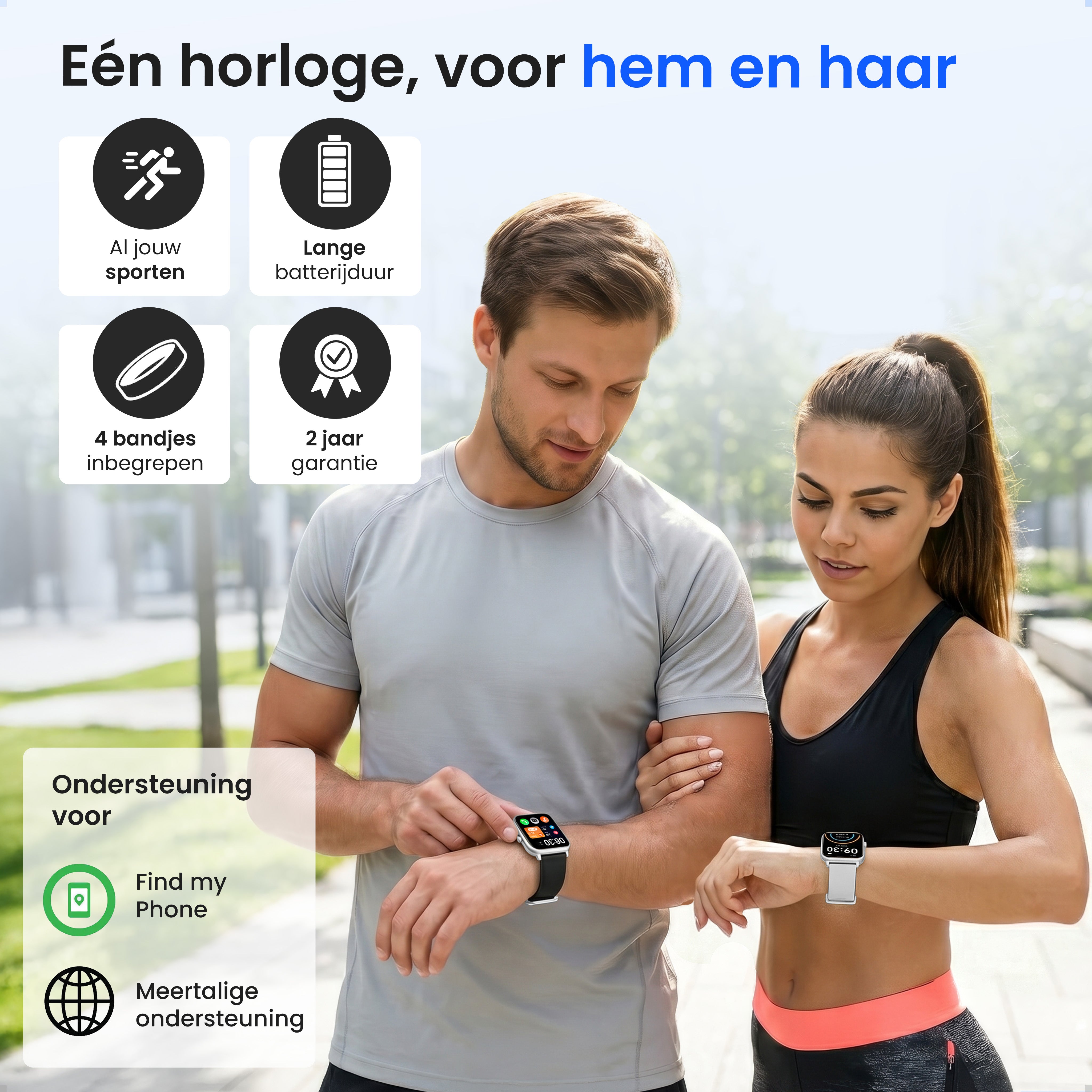 Siltcon Smartwatch Heren & Dames Pro - Zilver