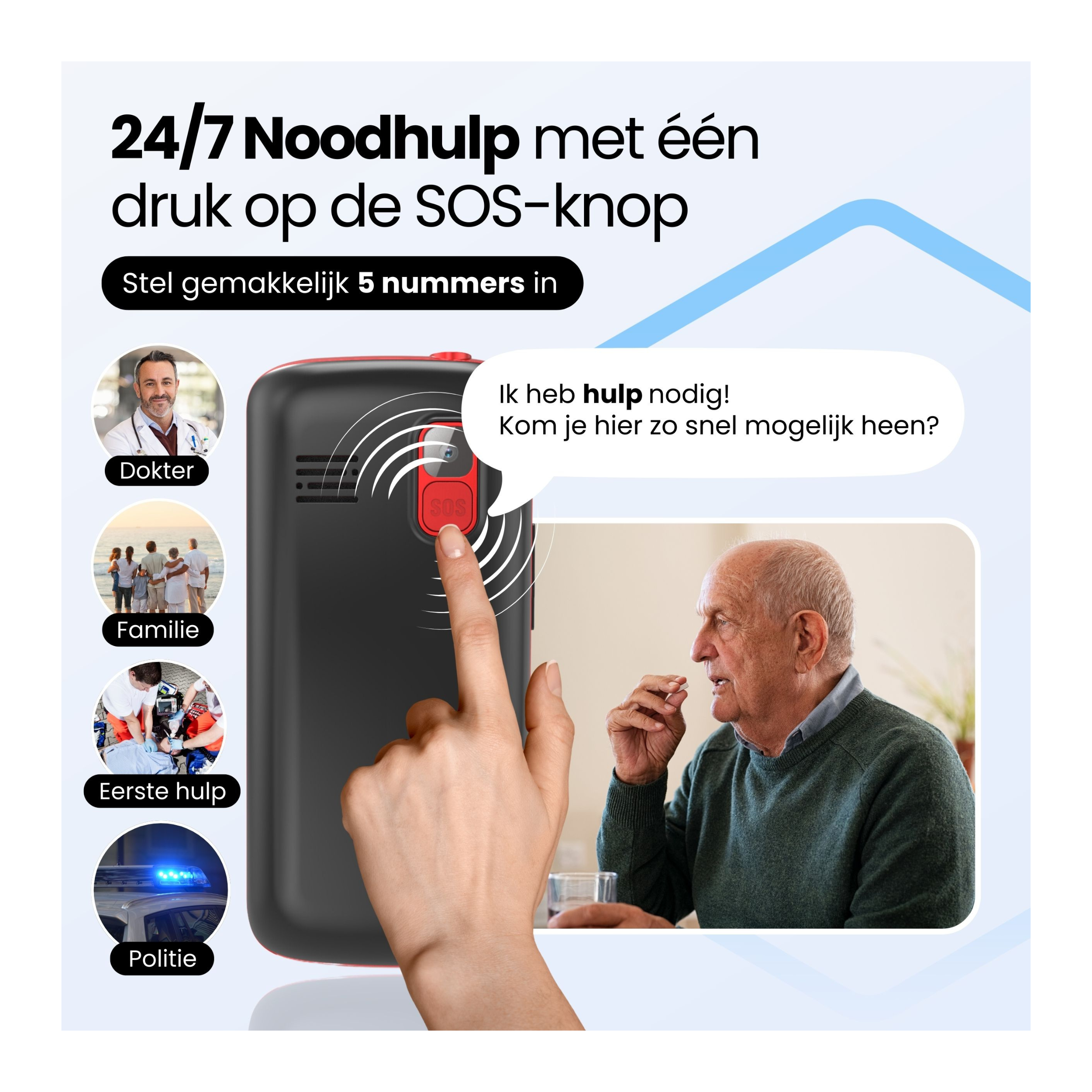 Protectly Senioren Telefoon – SOS knop