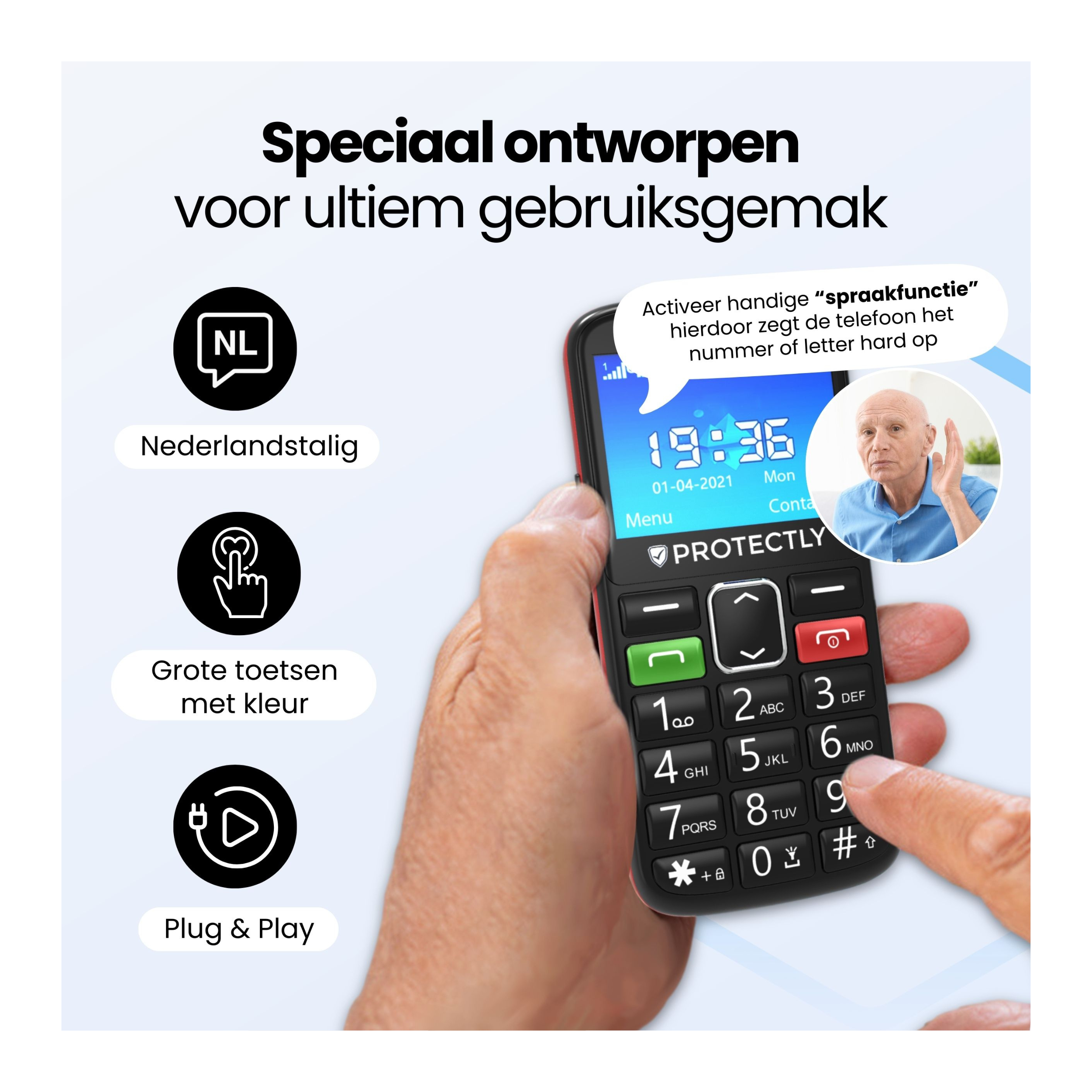 Protectly Senioren Telefoon – SOS knop
