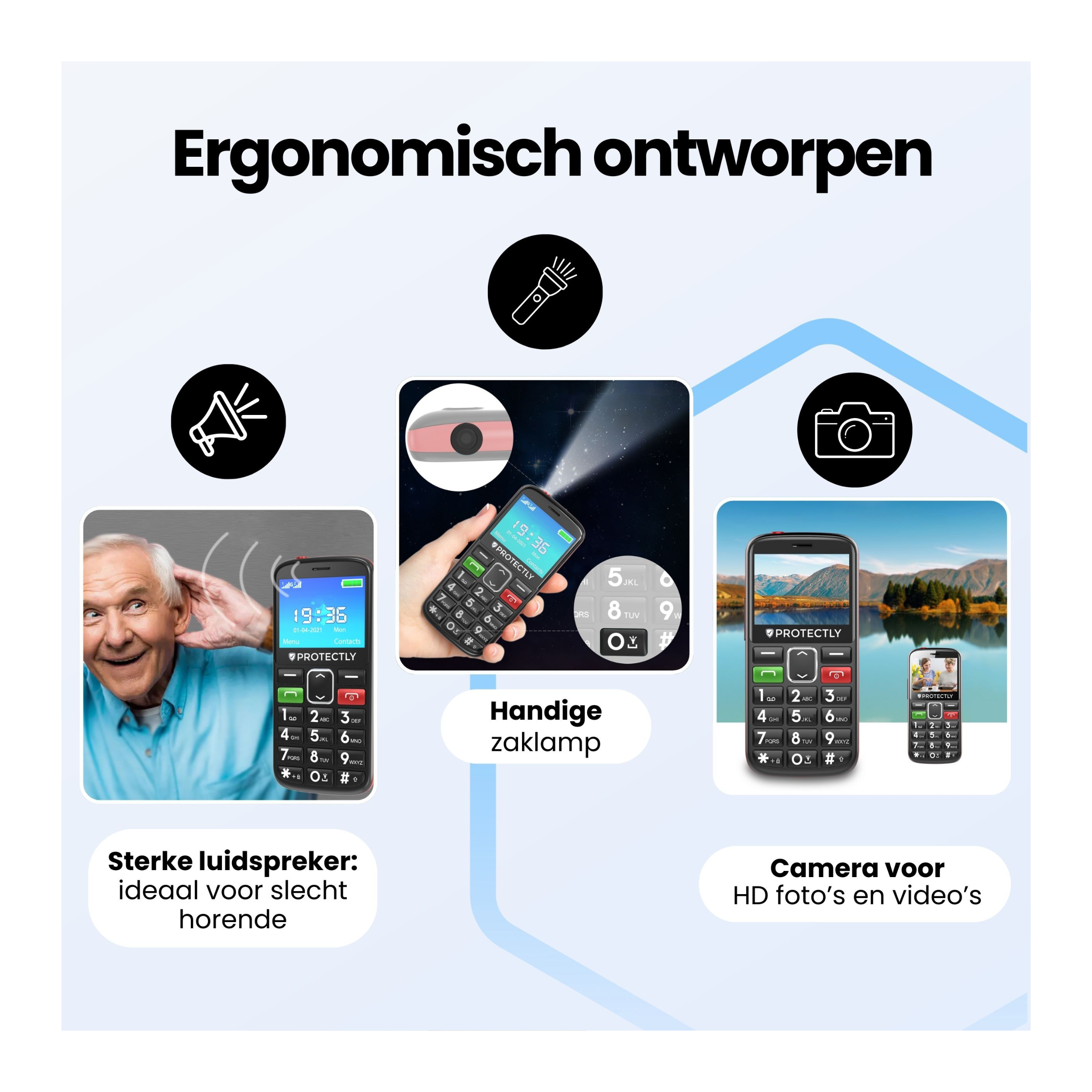 Protectly Senioren Telefoon – SOS knop