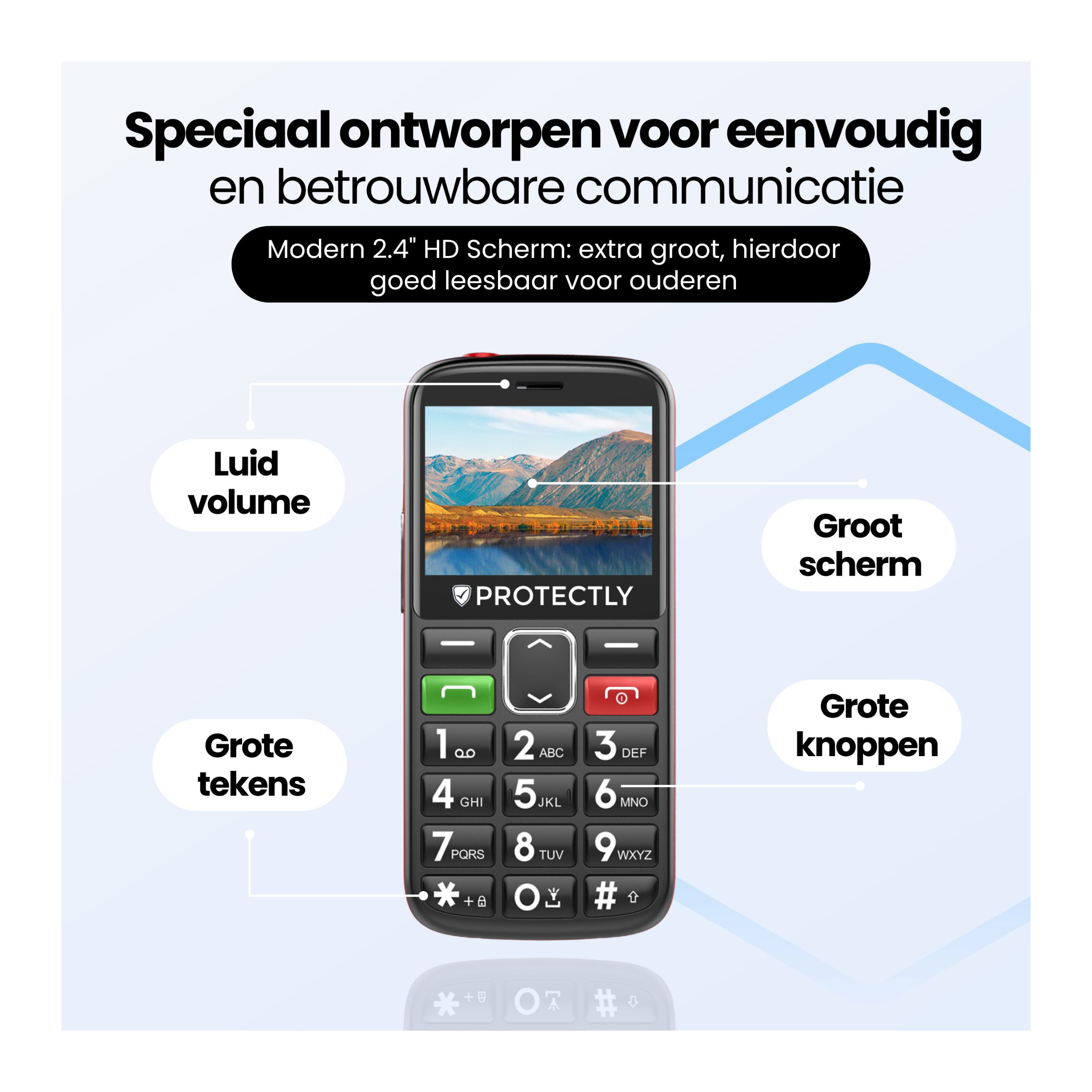 Protectly Senioren Telefoon – SOS knop