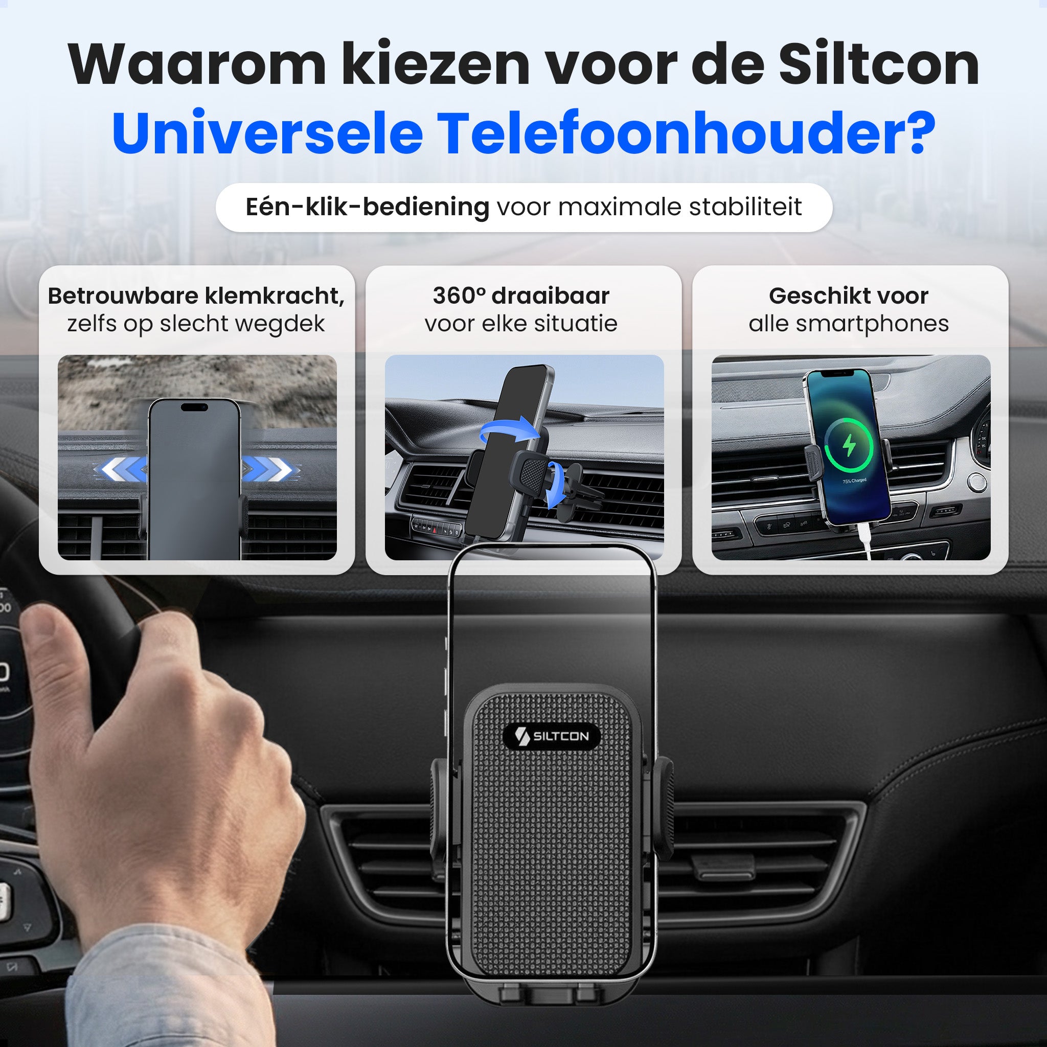 Siltcon® Telefoonhouder Auto Ventilatie