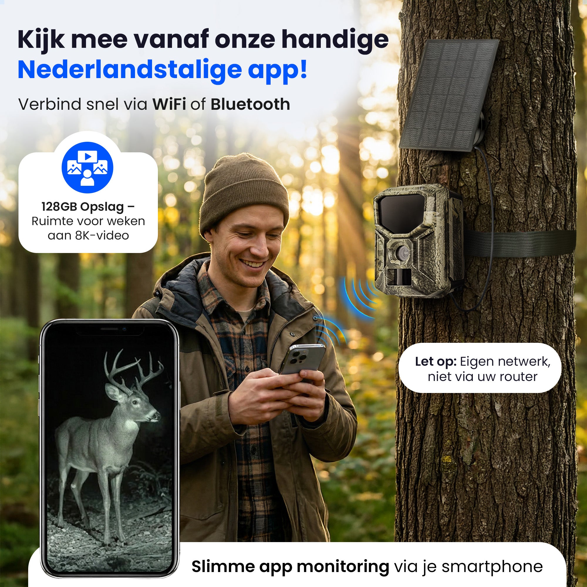 Siltcon Wildlife Camera with Solar Panel on Cable 8K