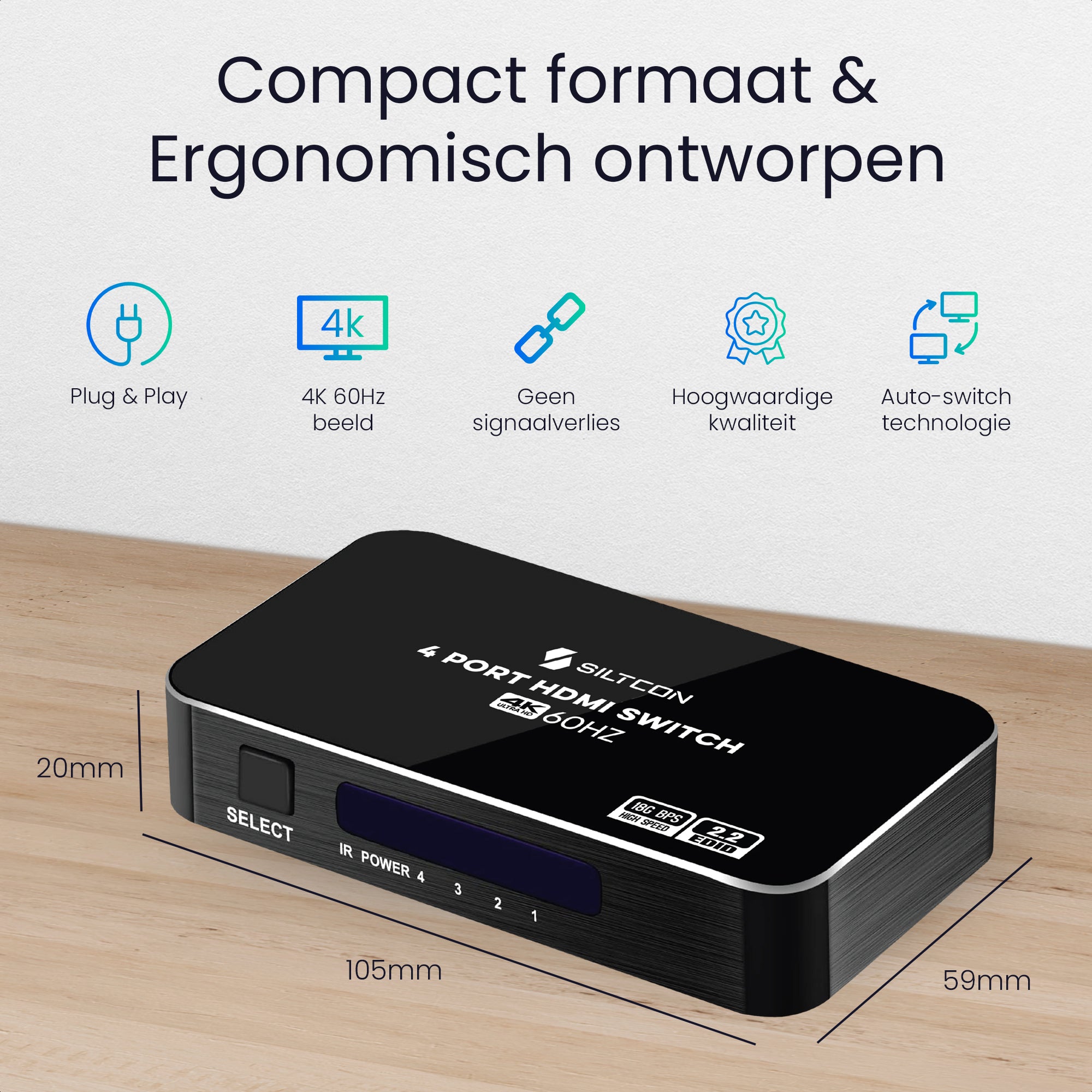 Siltcon HDMI Switch 4K 60Hz - Siltcon