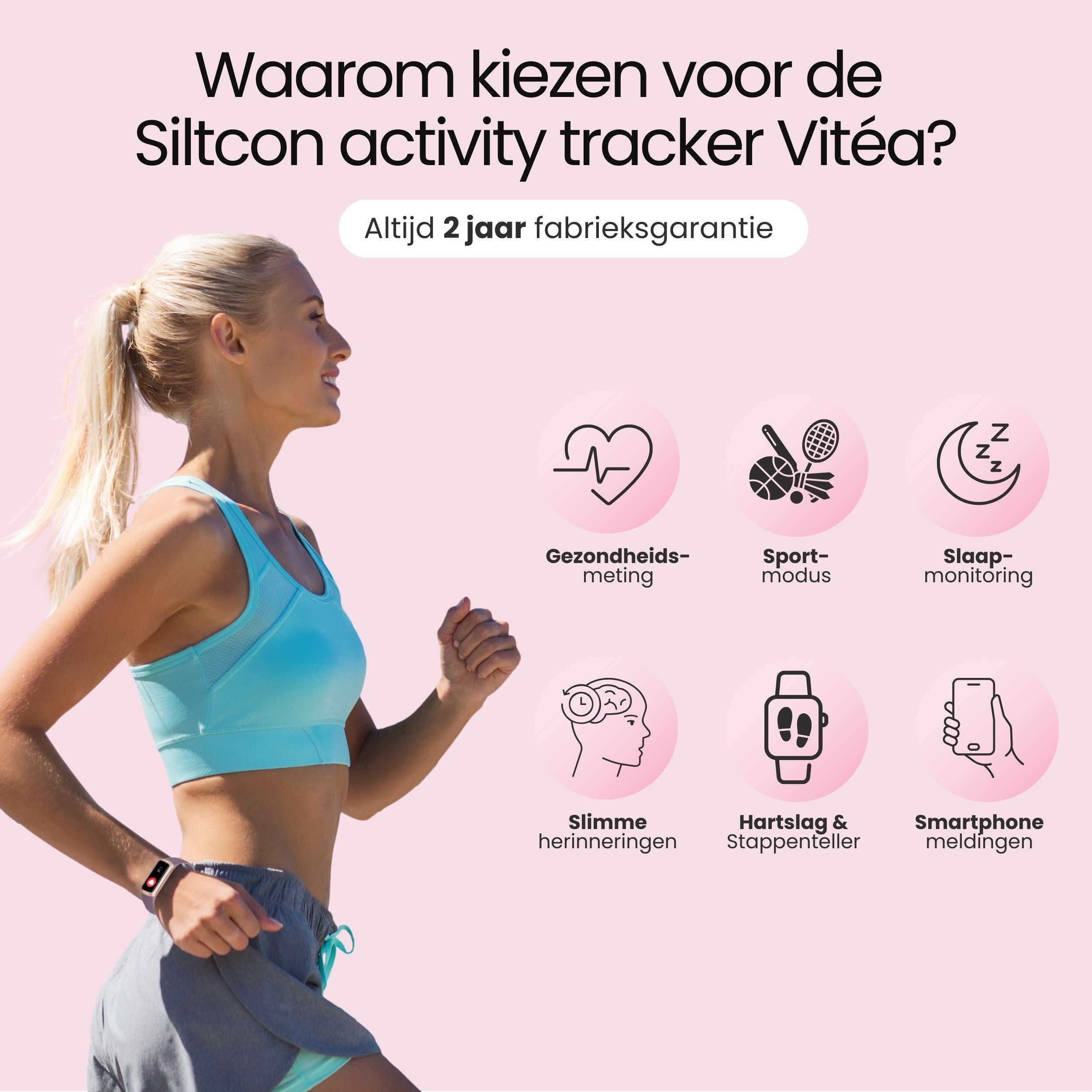 Siltcon® Vitéa Activity Tracker – Stappenteller Horloge