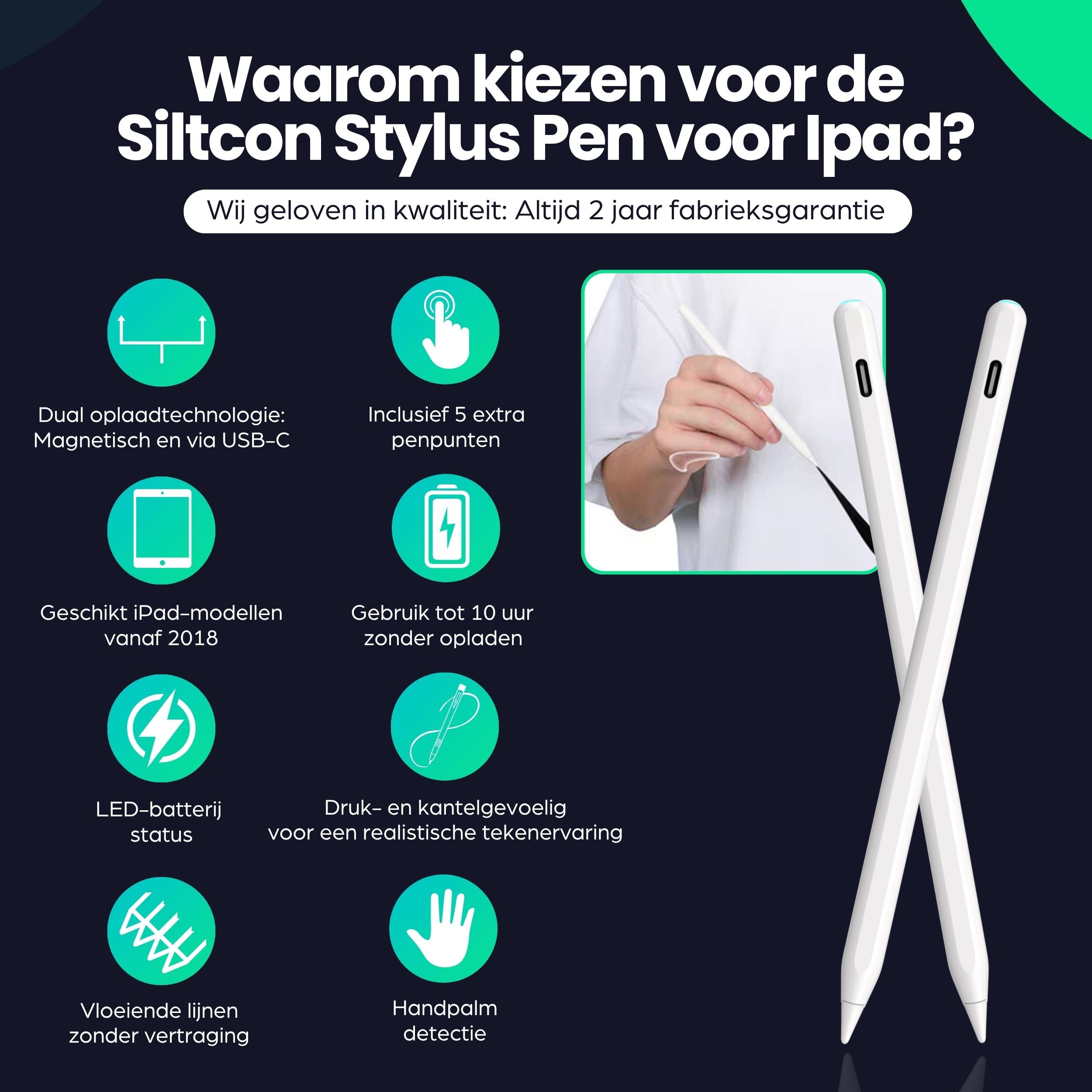 Siltcon Stylus Pen iPad – Magnetisch & Nauwkeurig Schrijven