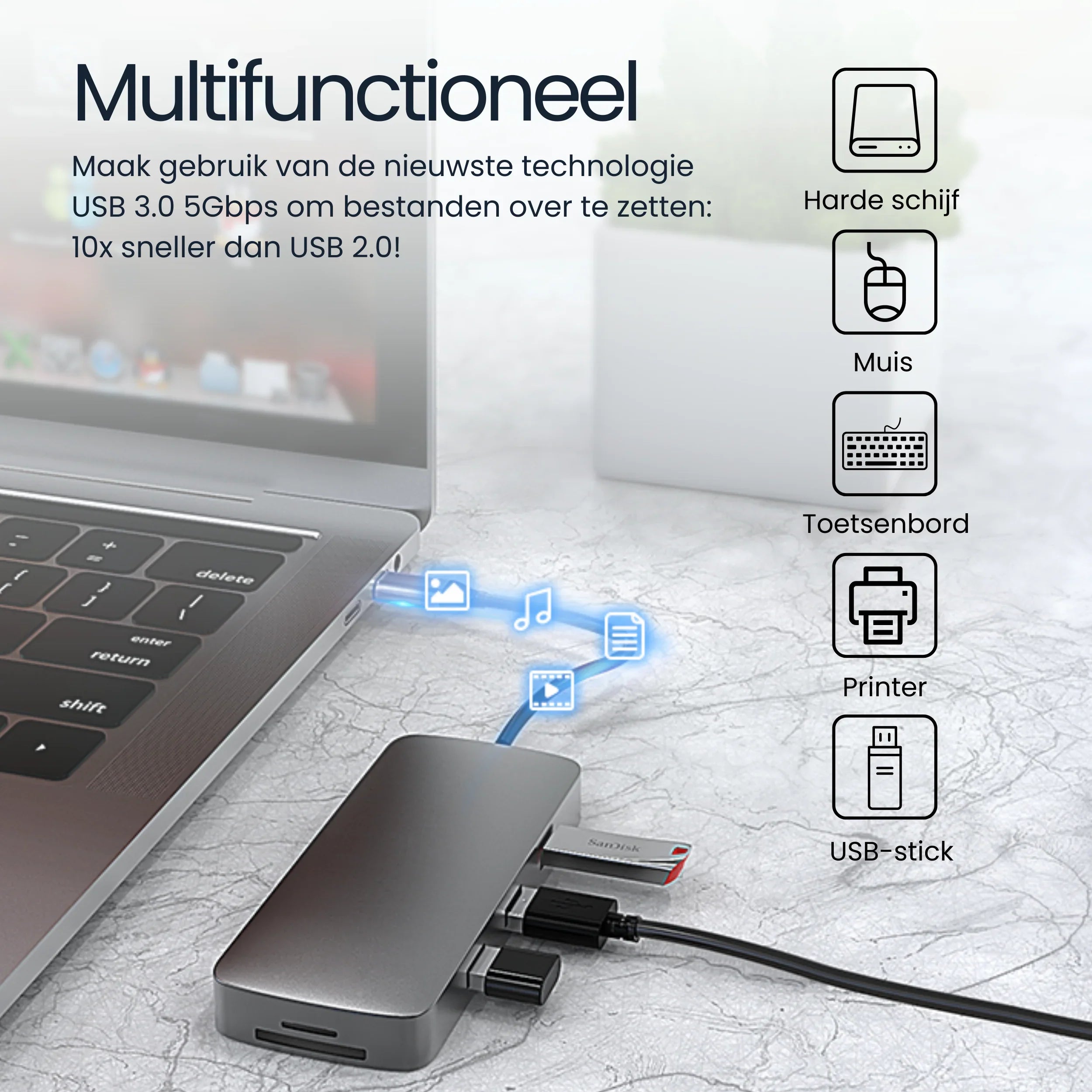 Siltcon 10-in-1 USB-C Hub voor Laptop - Siltcon