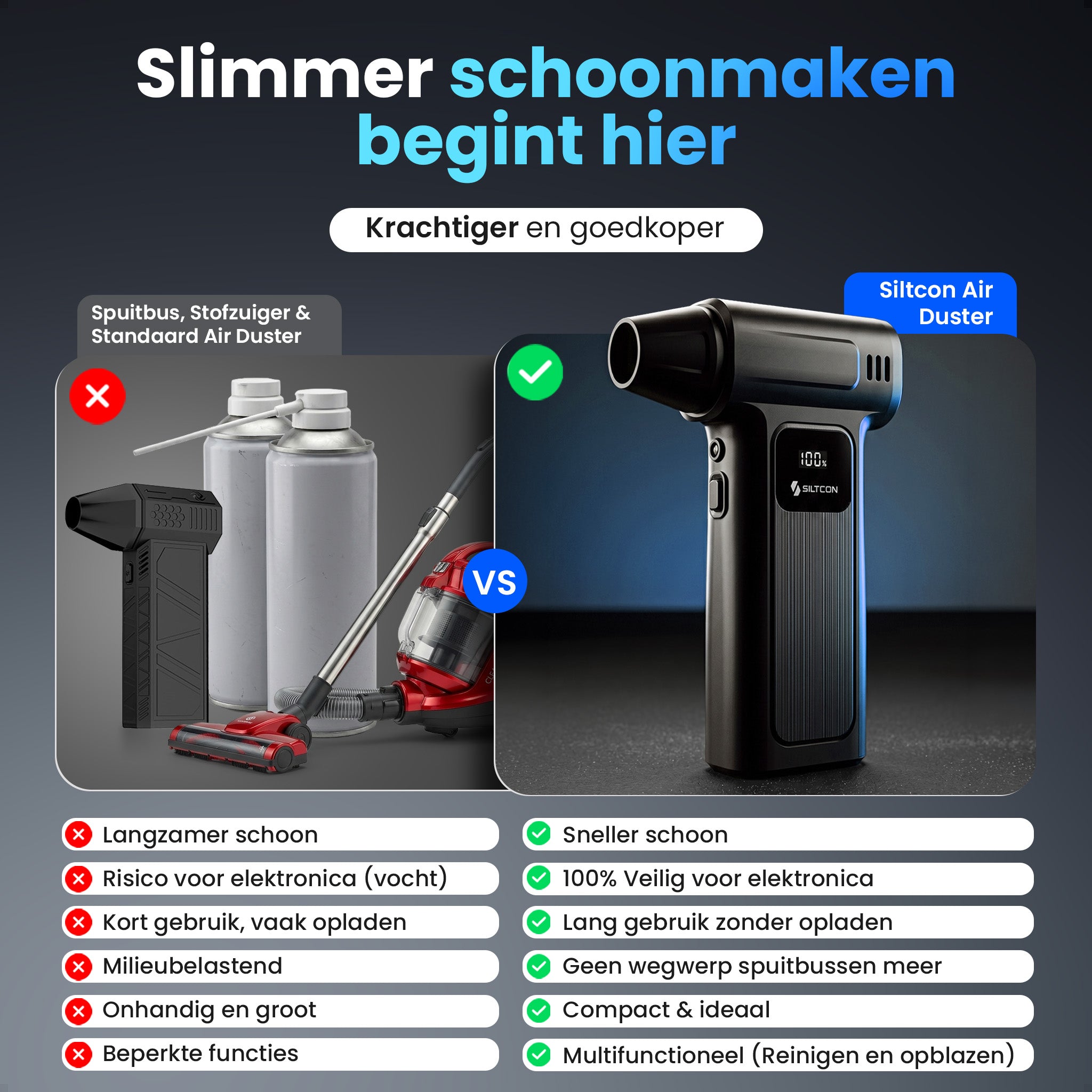 Siltcon® Air Duster Draadloos