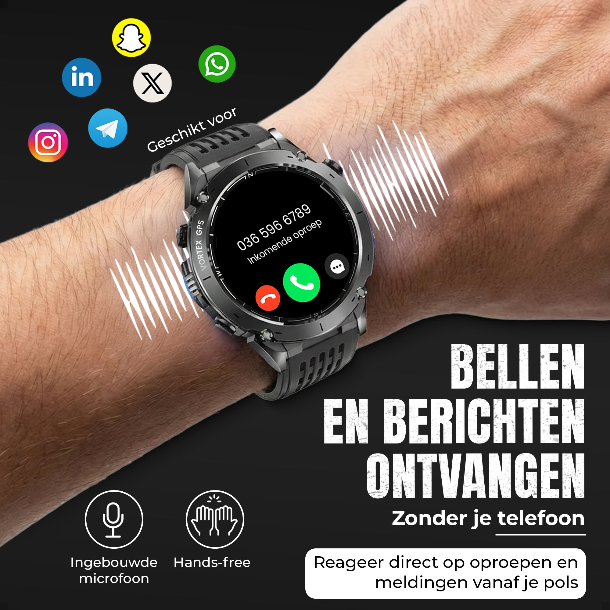 Siltcon® Vortex GPS Smartwatch Heren en Dames