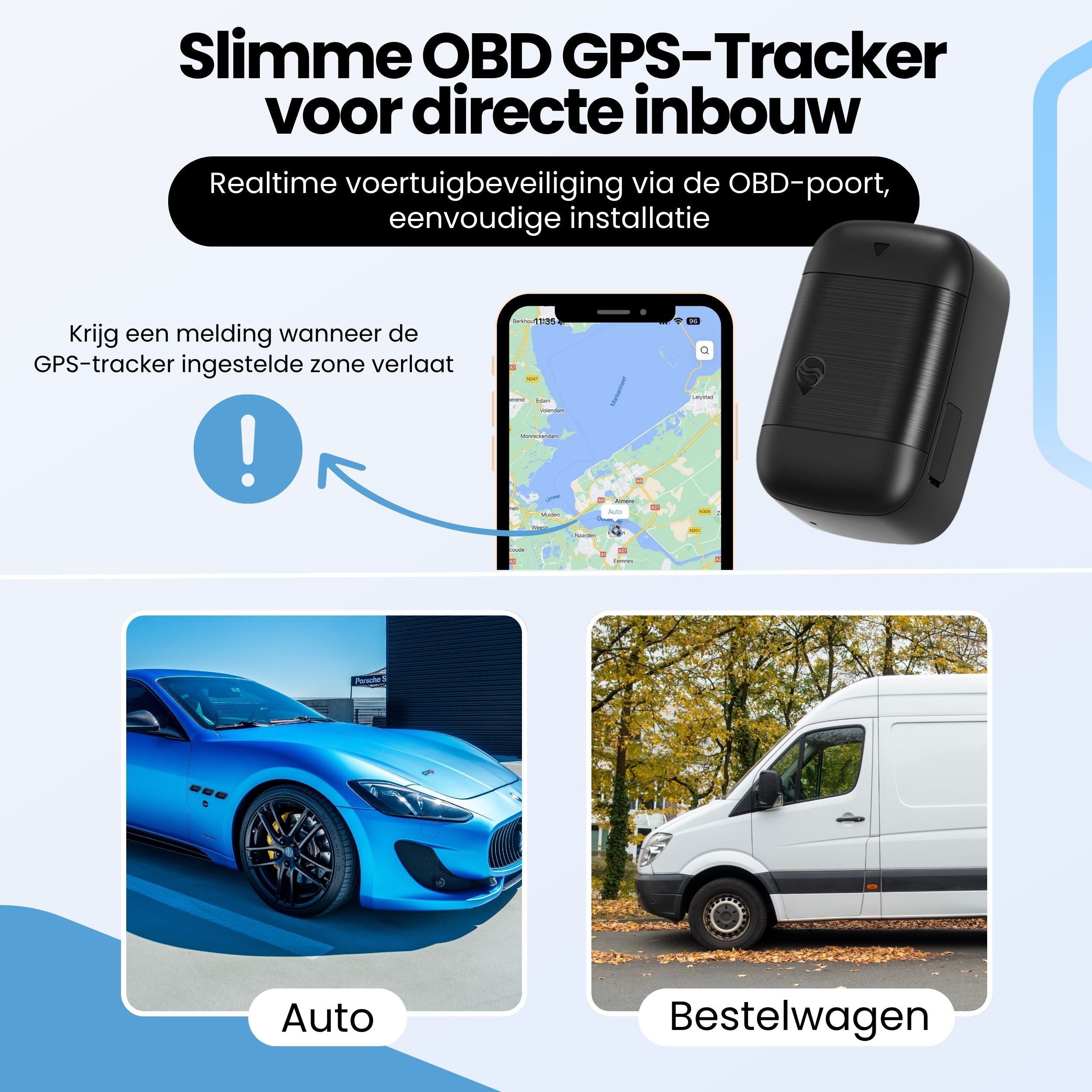 Protectly OBD GPS Tracker – Zonder Abonnement – 4G Tracking Auto