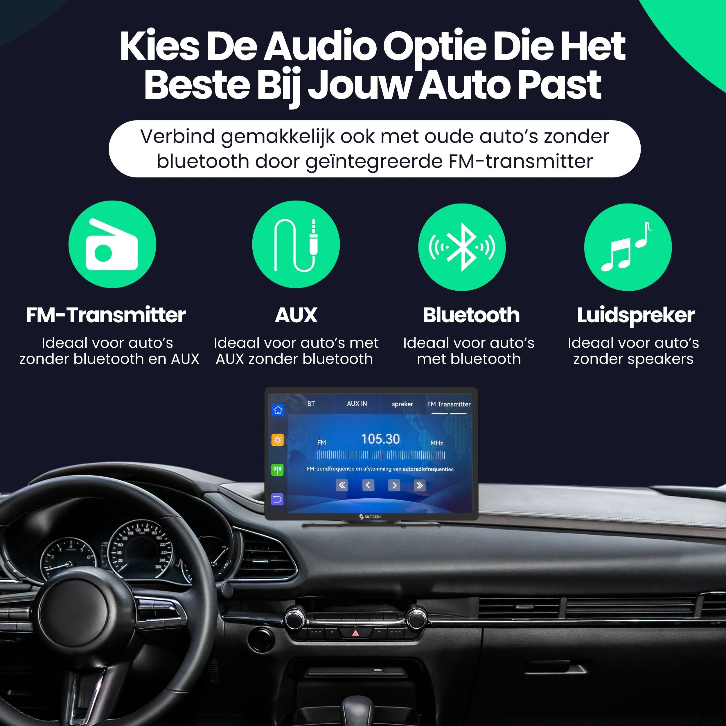 Siltcon 9” Carplay Scherm / Android Auto