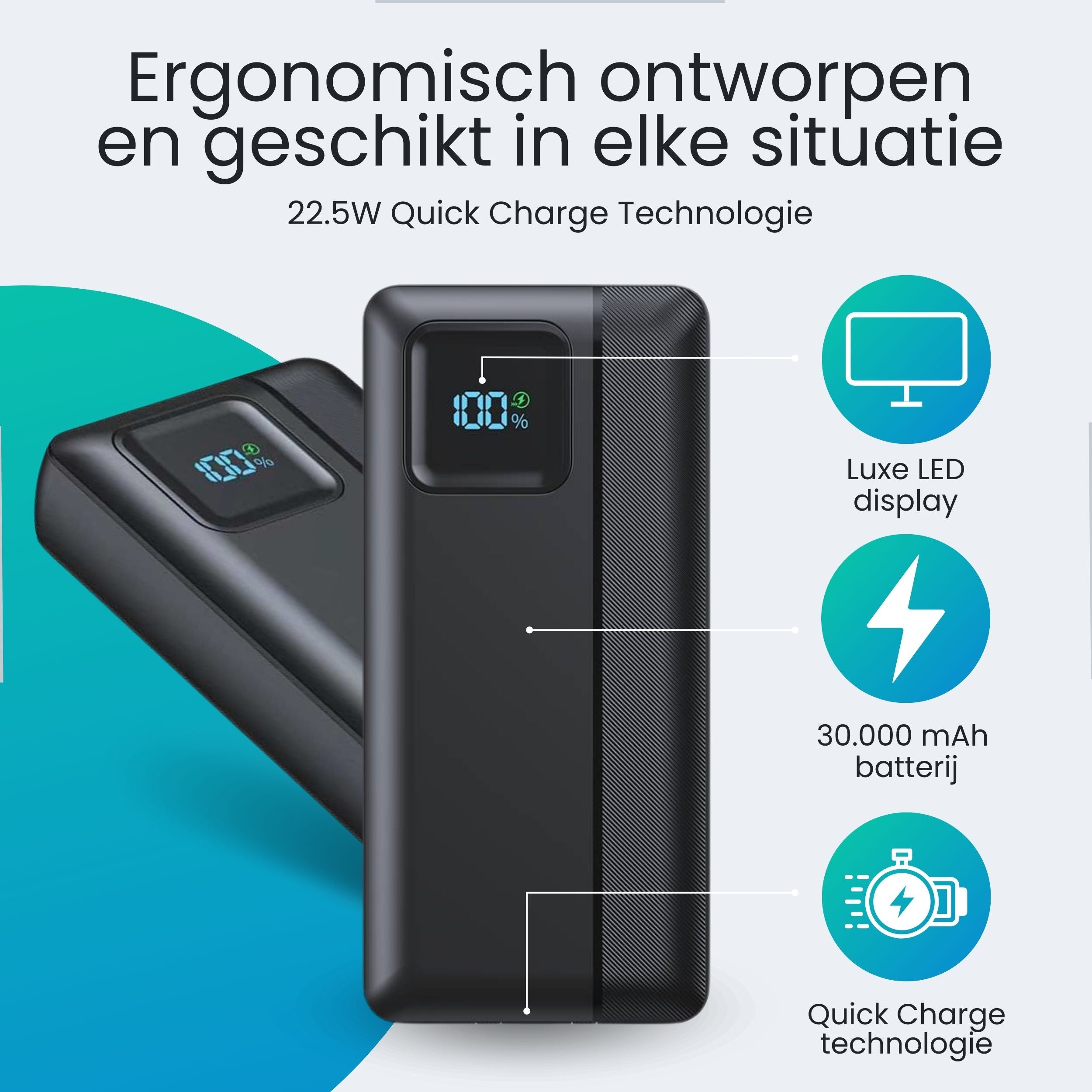 Siltcon Powerbank 30000mAh 22.5W - Snellader