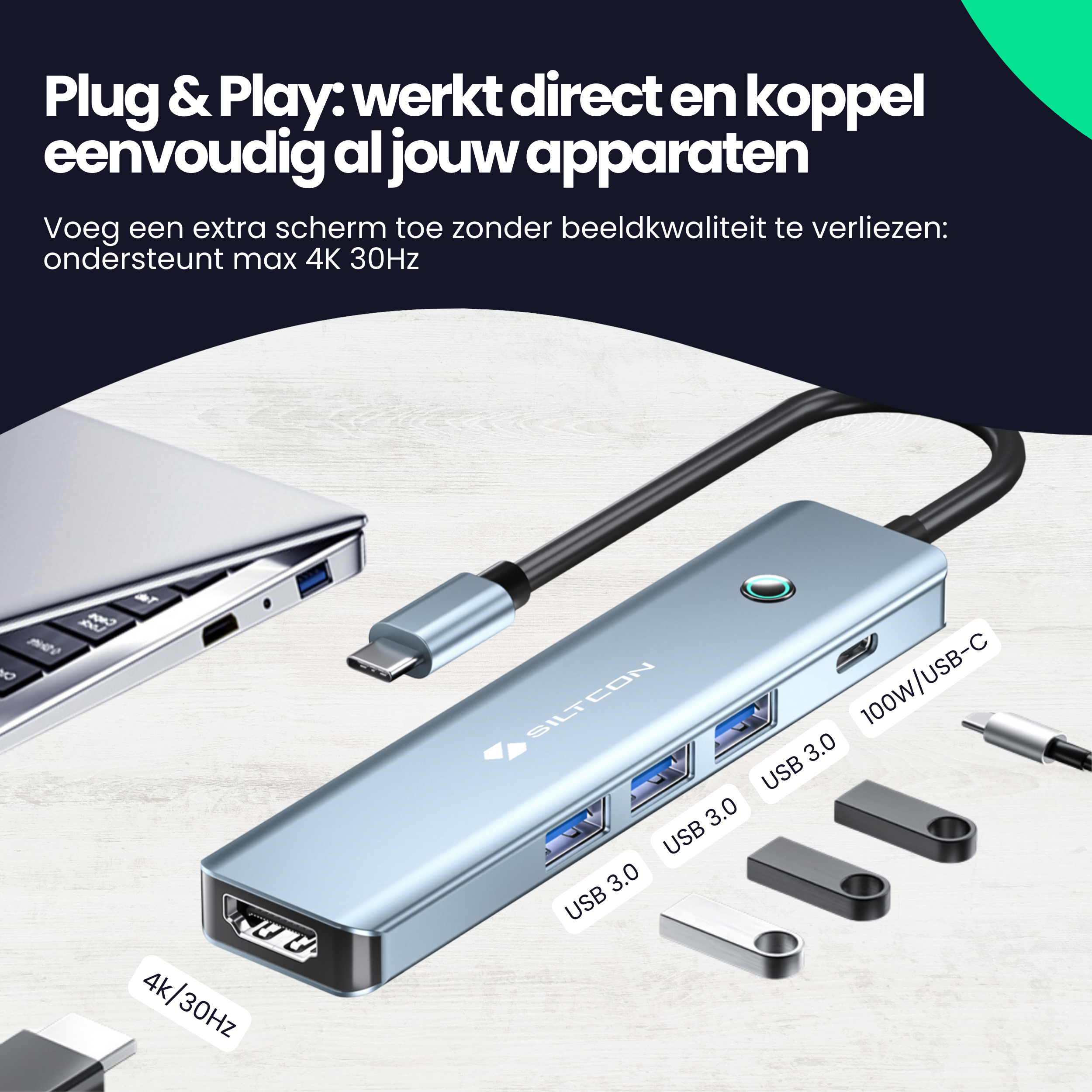 Siltcon 6-in-1 USB-C Hub - Siltcon