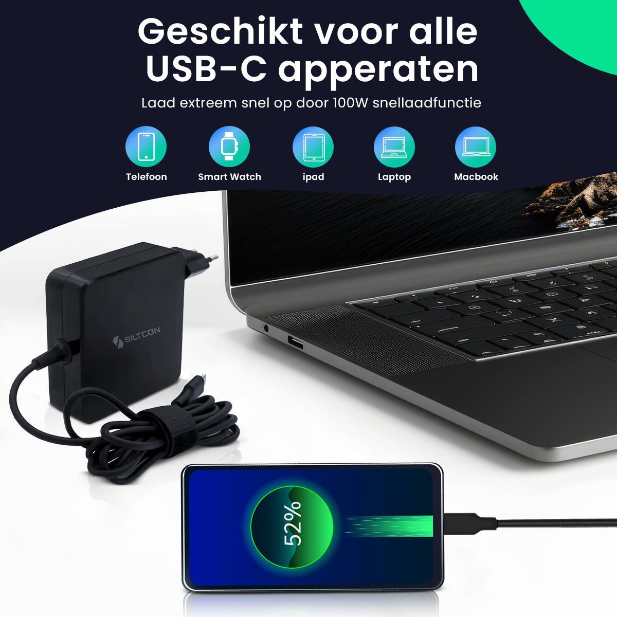 Siltcon® USB-C charger 100W