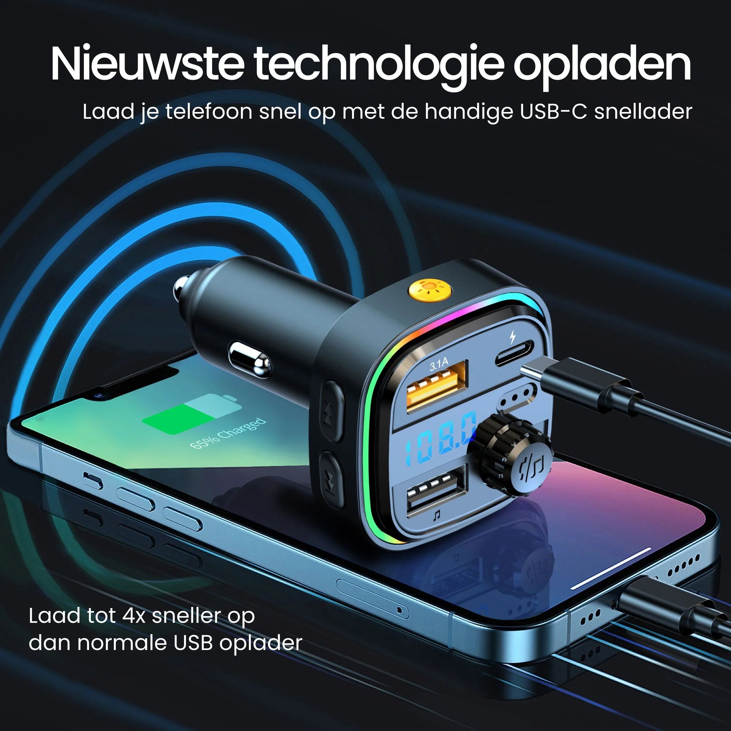 Siltcon Bluetooth FM Transmitter Auto – Snellader