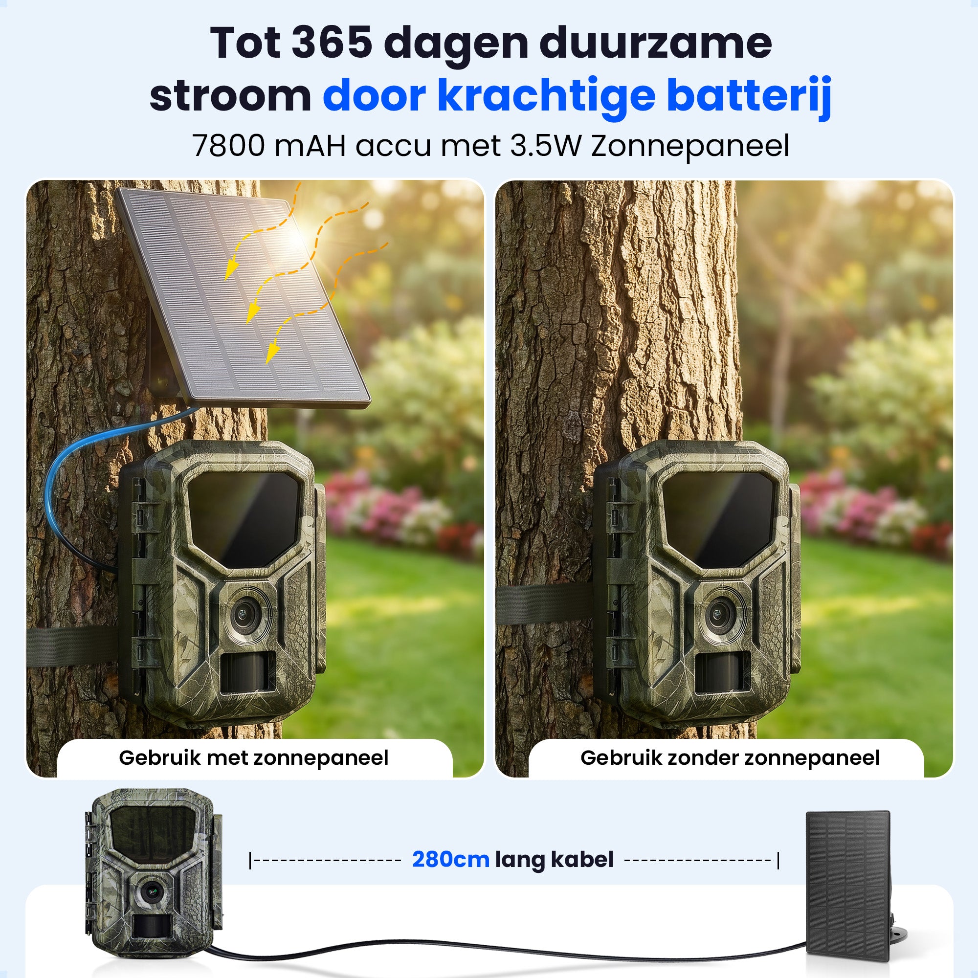 Siltcon Wildlife Camera with Solar Panel on Cable 8K