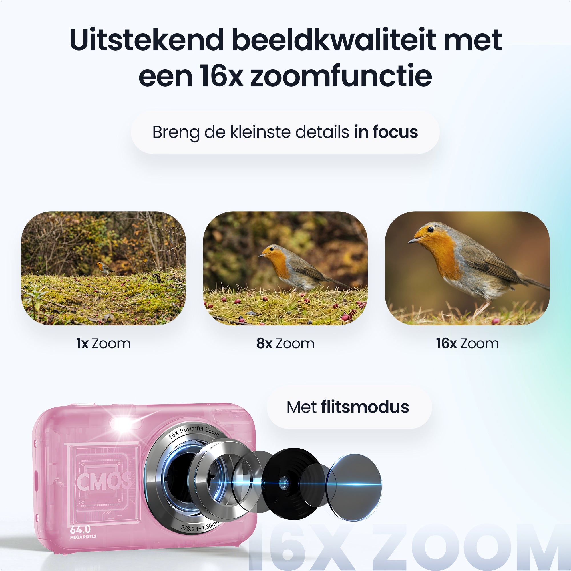 Siltcon® Digitale Camera - Full HD - 64 MP - Roze