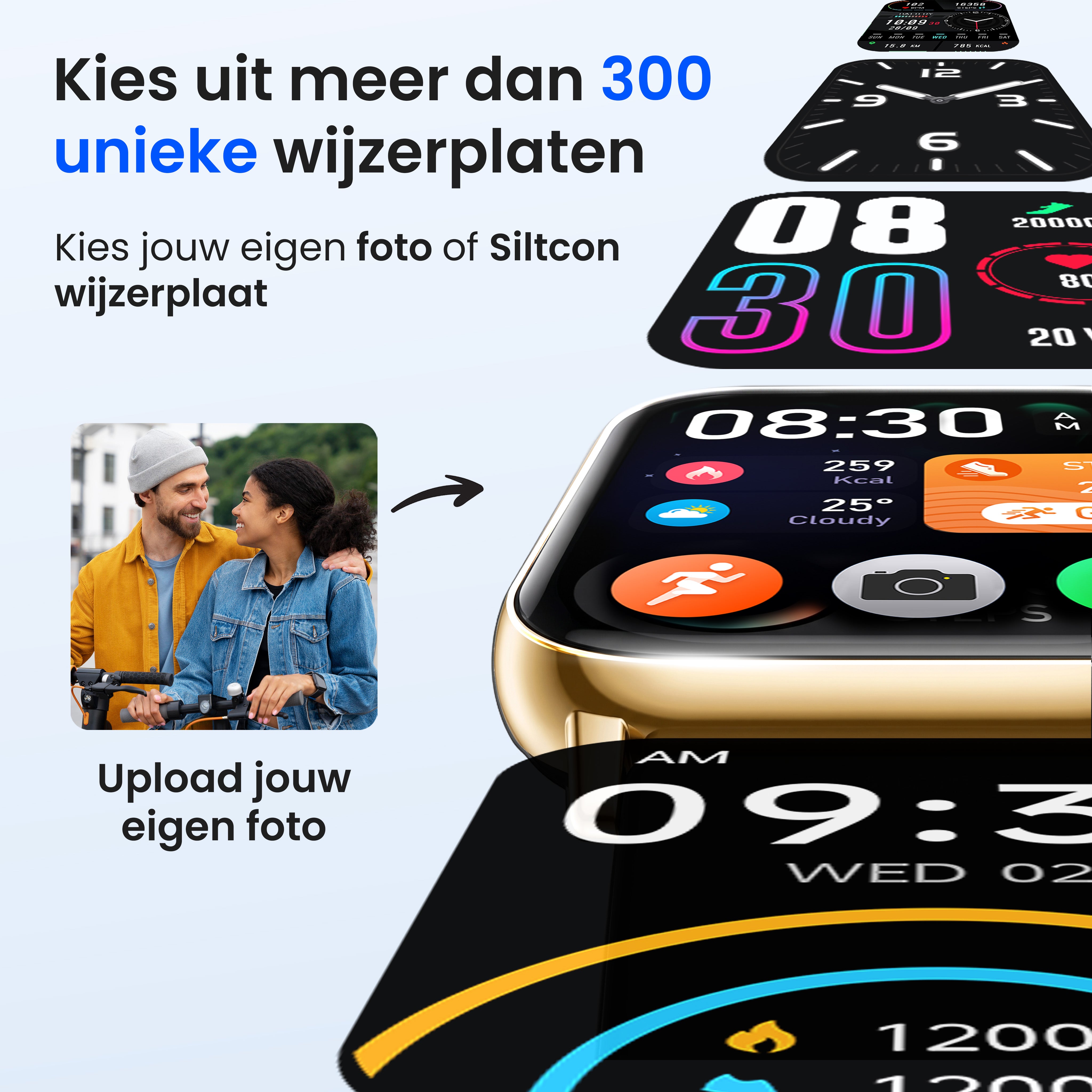 Siltcon Smartwatch Heren & Dames Pro - Goud