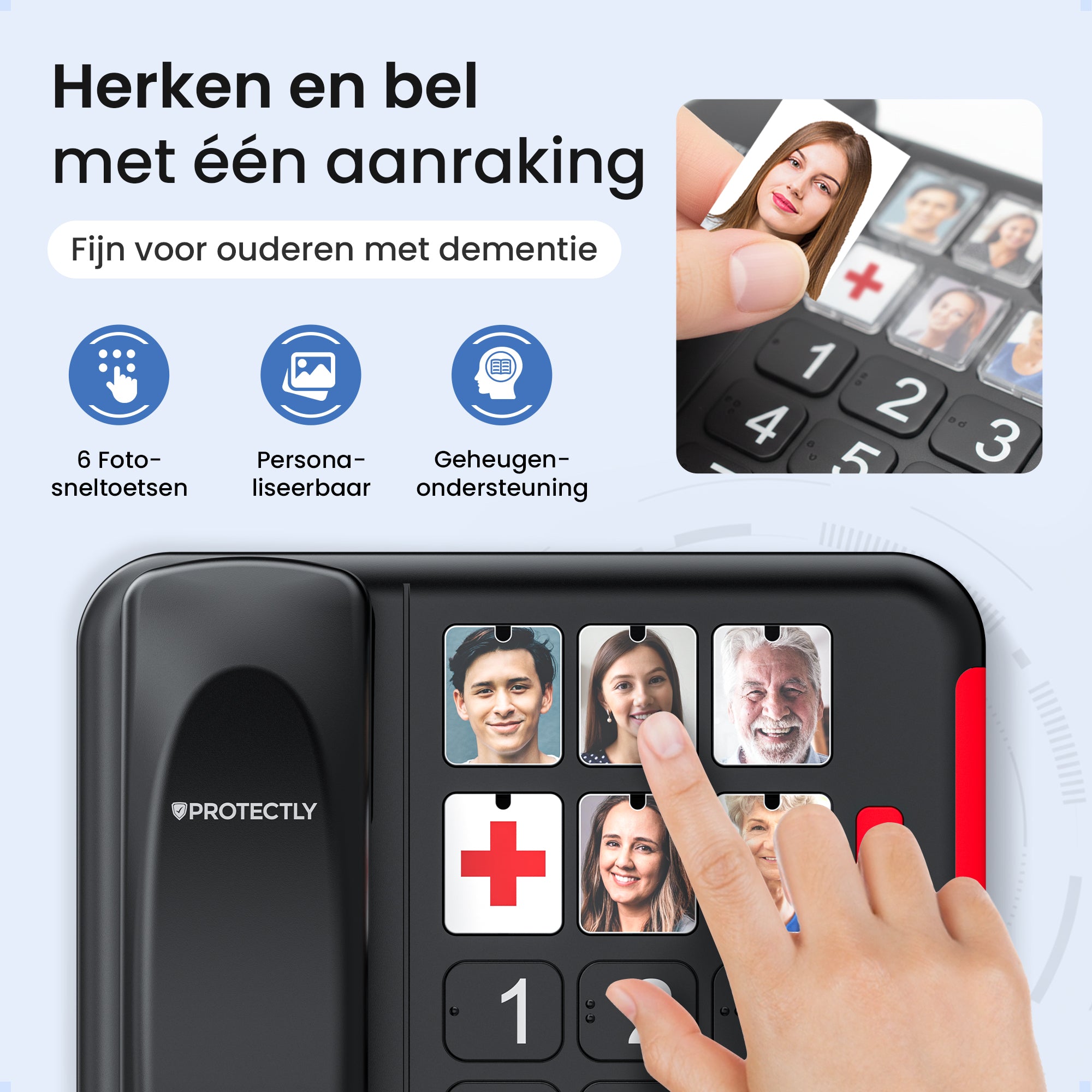 Protectly Senioren Telefoon - SOS-Noodknop en SOS-Hanger
