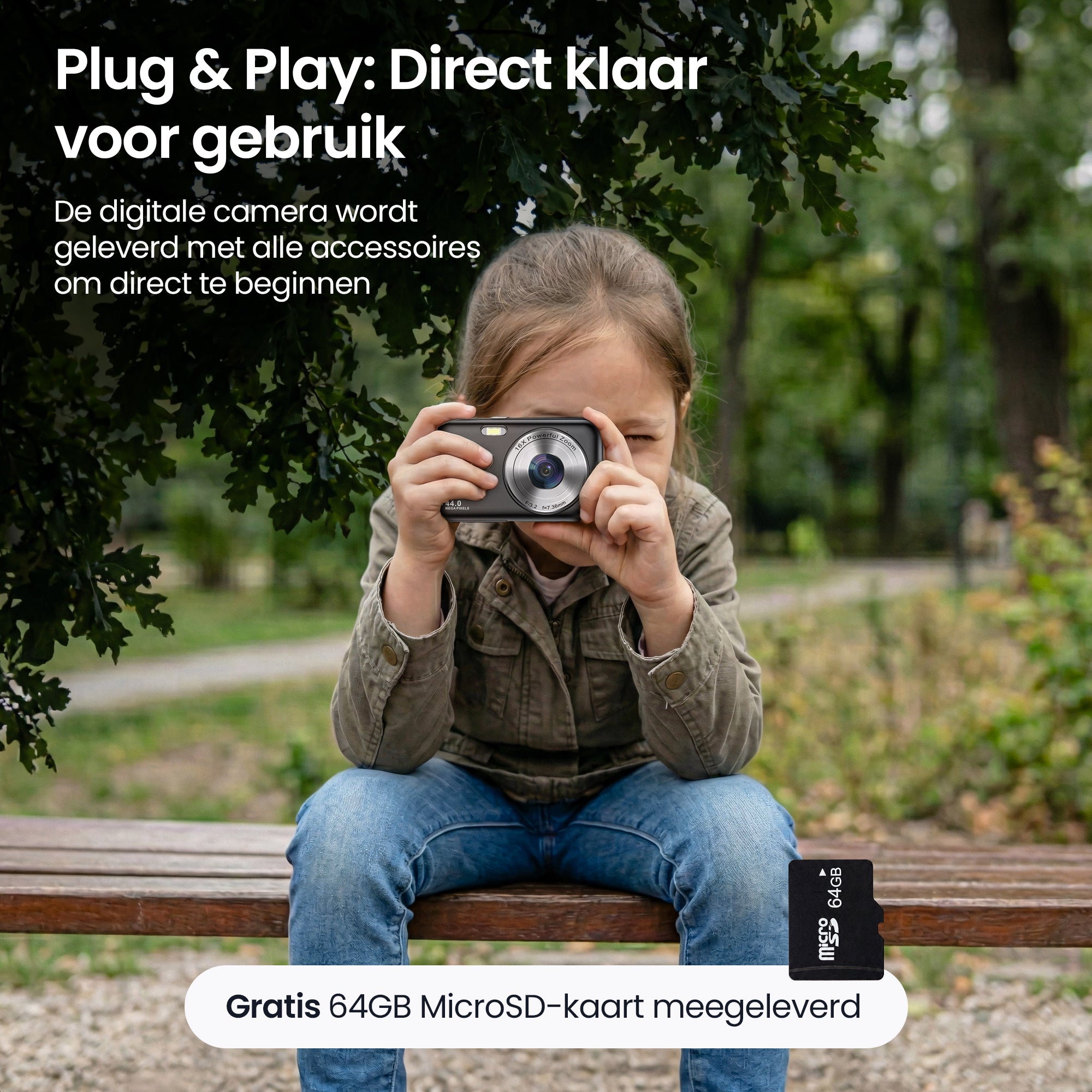 Siltcon® Digitale Camera - Full HD - 64 MP - Zwart