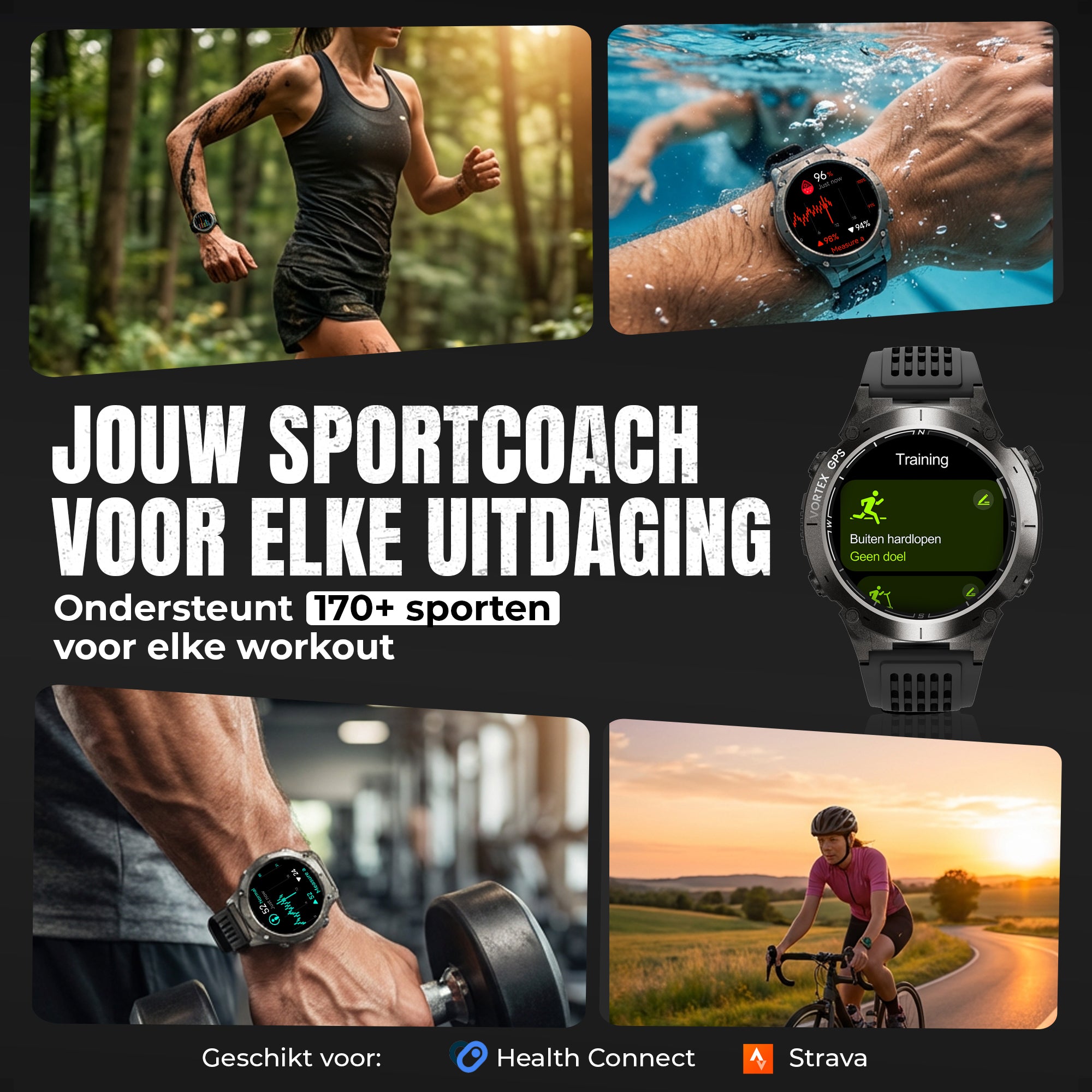 LET OP: PRE ORDER!! Siltcon® Vortex GPS Smartwatch