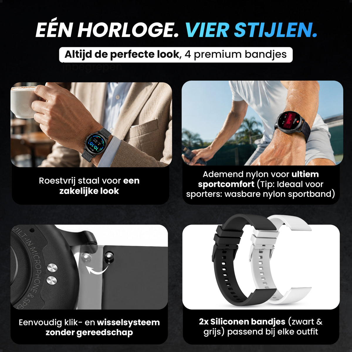 Siltcon® FitTrack Pro Smartwatch dames & heren