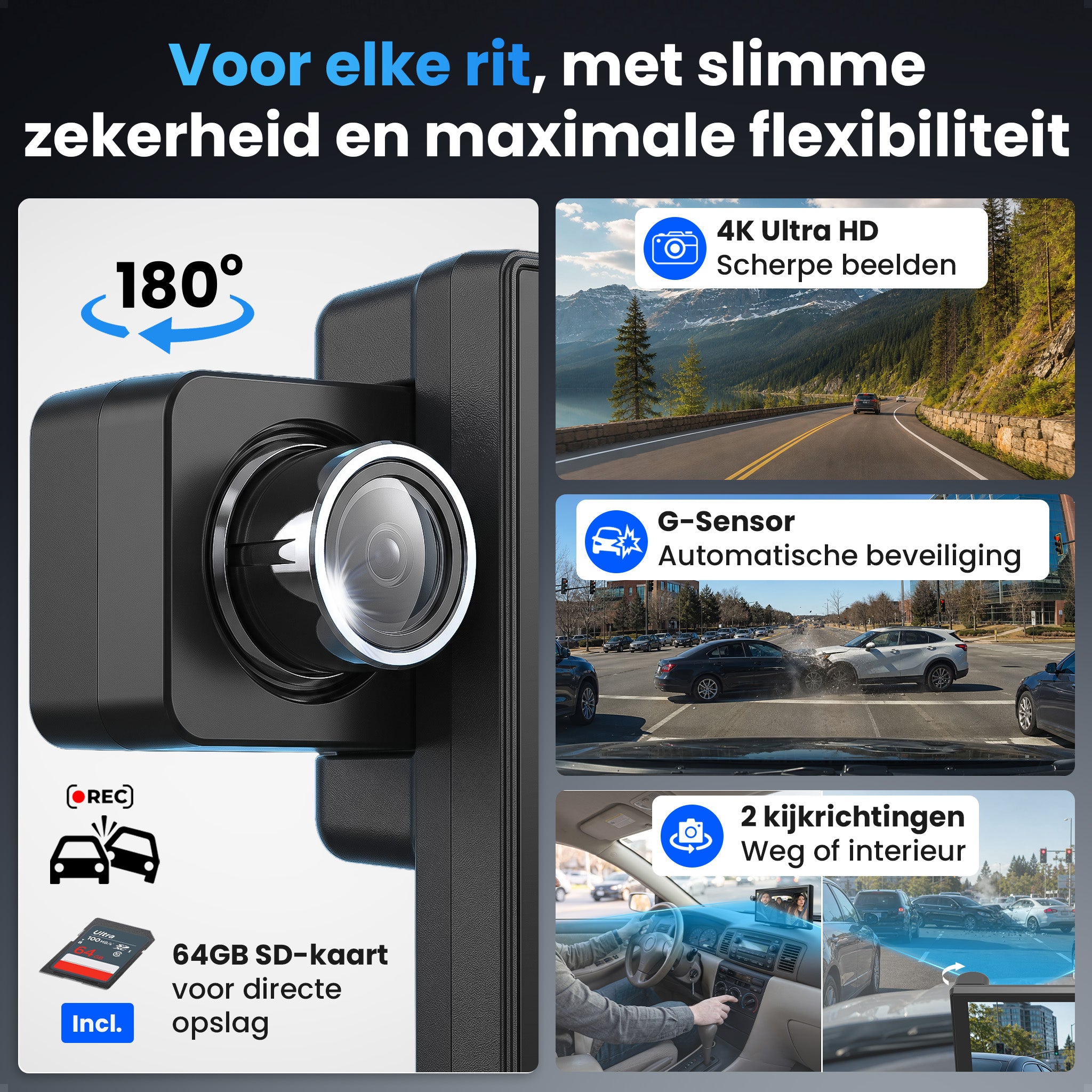 Siltcon® 11.26" Carplay / Android Auto Scherm & 4K Dashcam