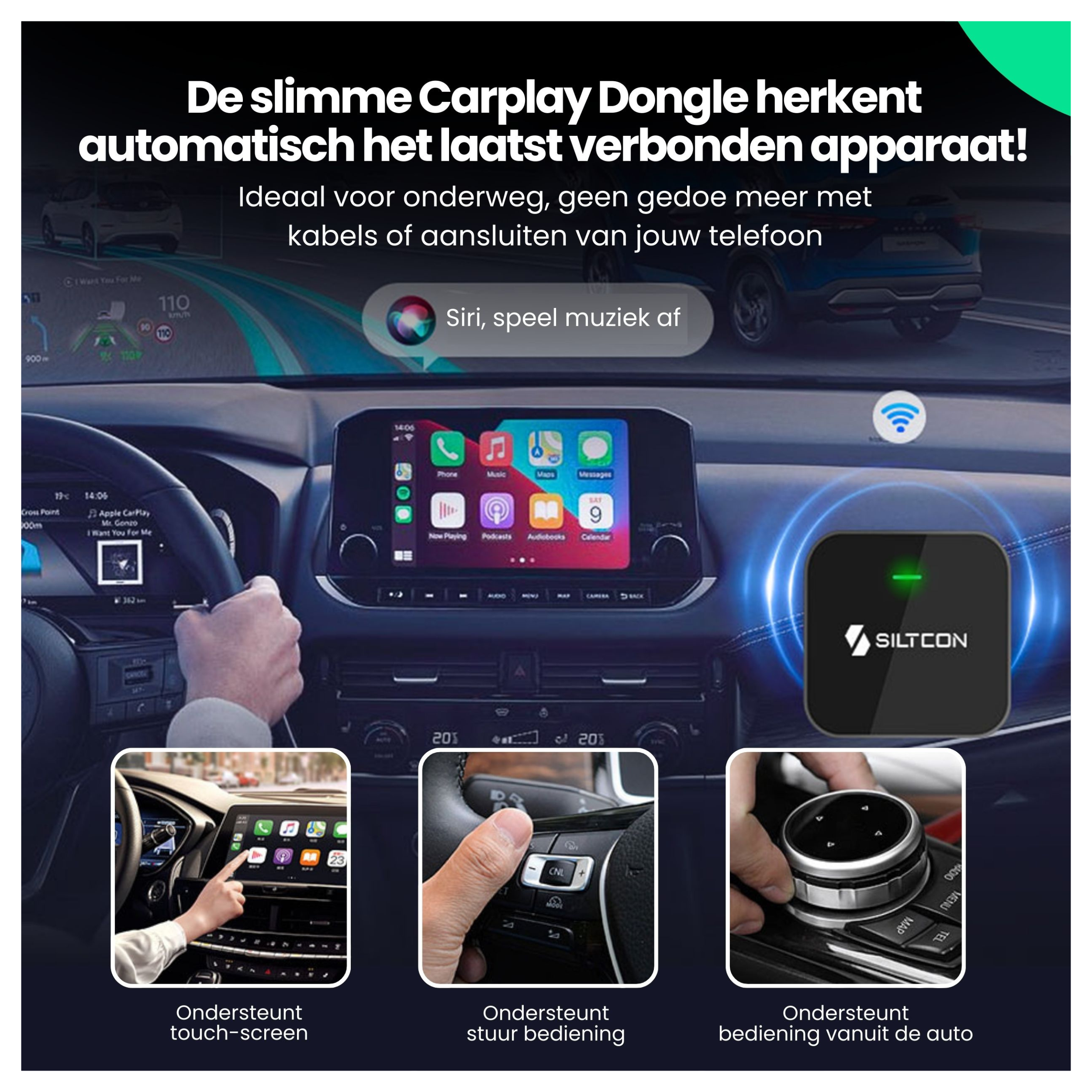 Siltcon 2-in-1 CarPlay & Android Auto Dongle