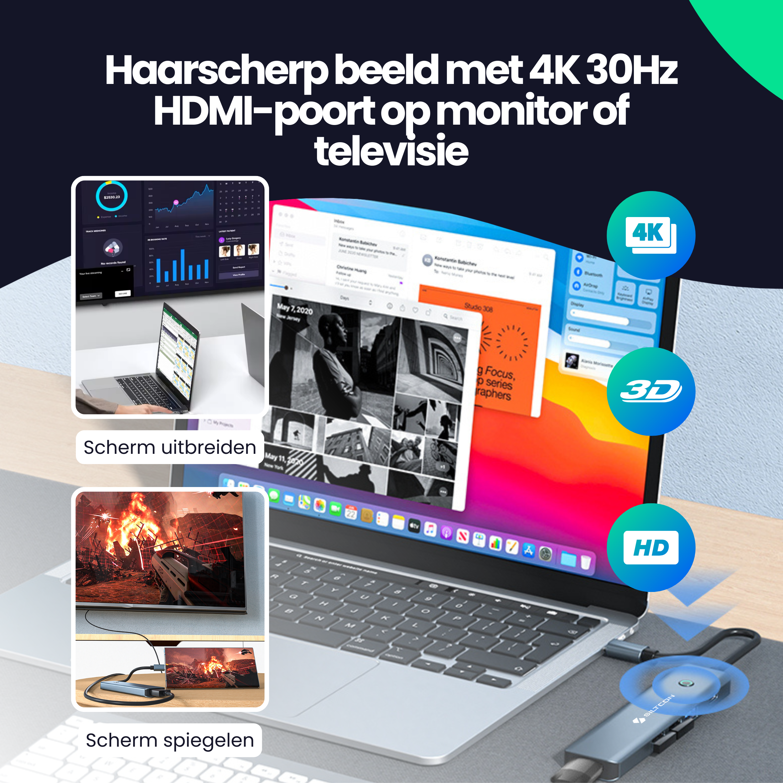 Siltcon 6-in-1 USB-C Hub - Siltcon