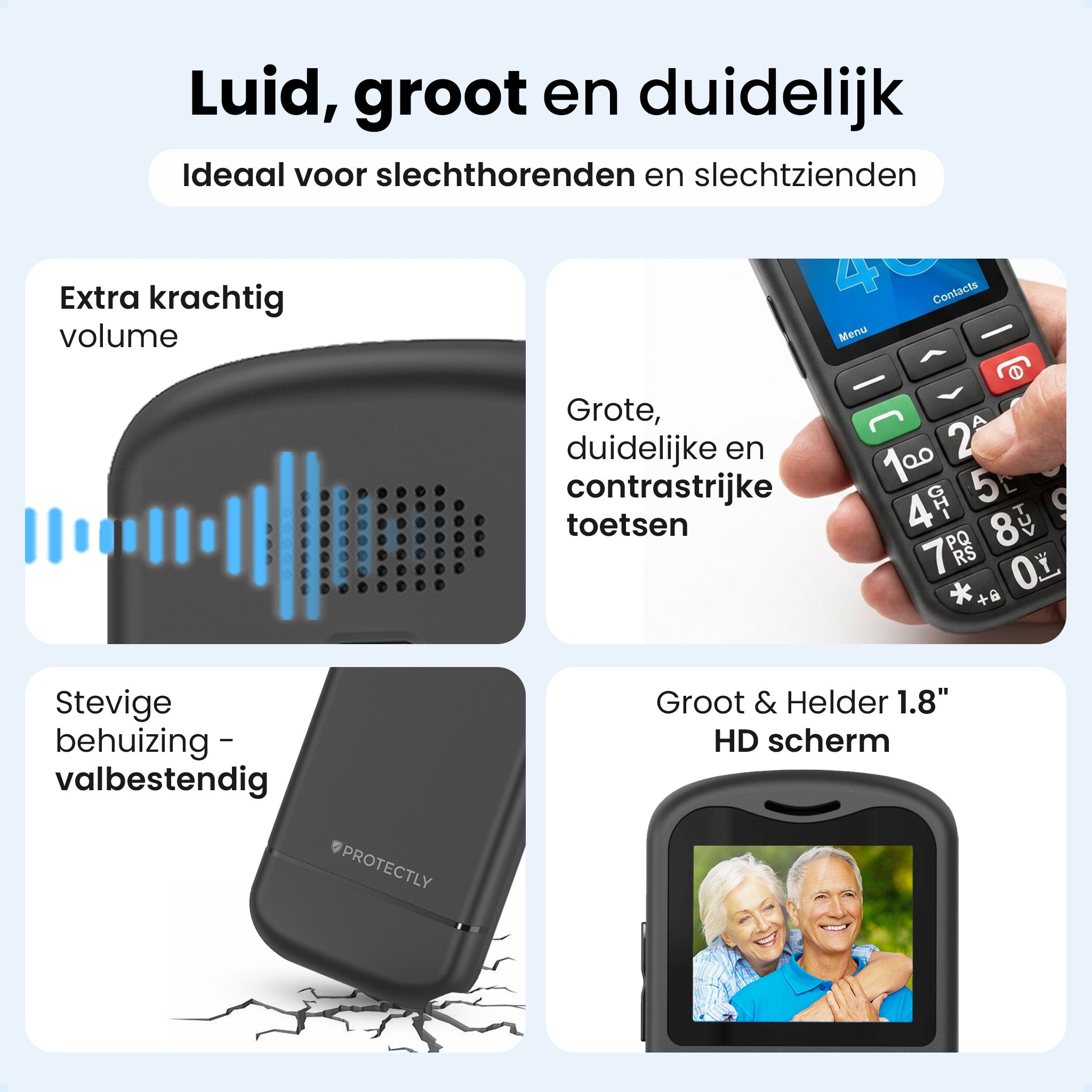 Protectly® Senioren Telefoon - 4G