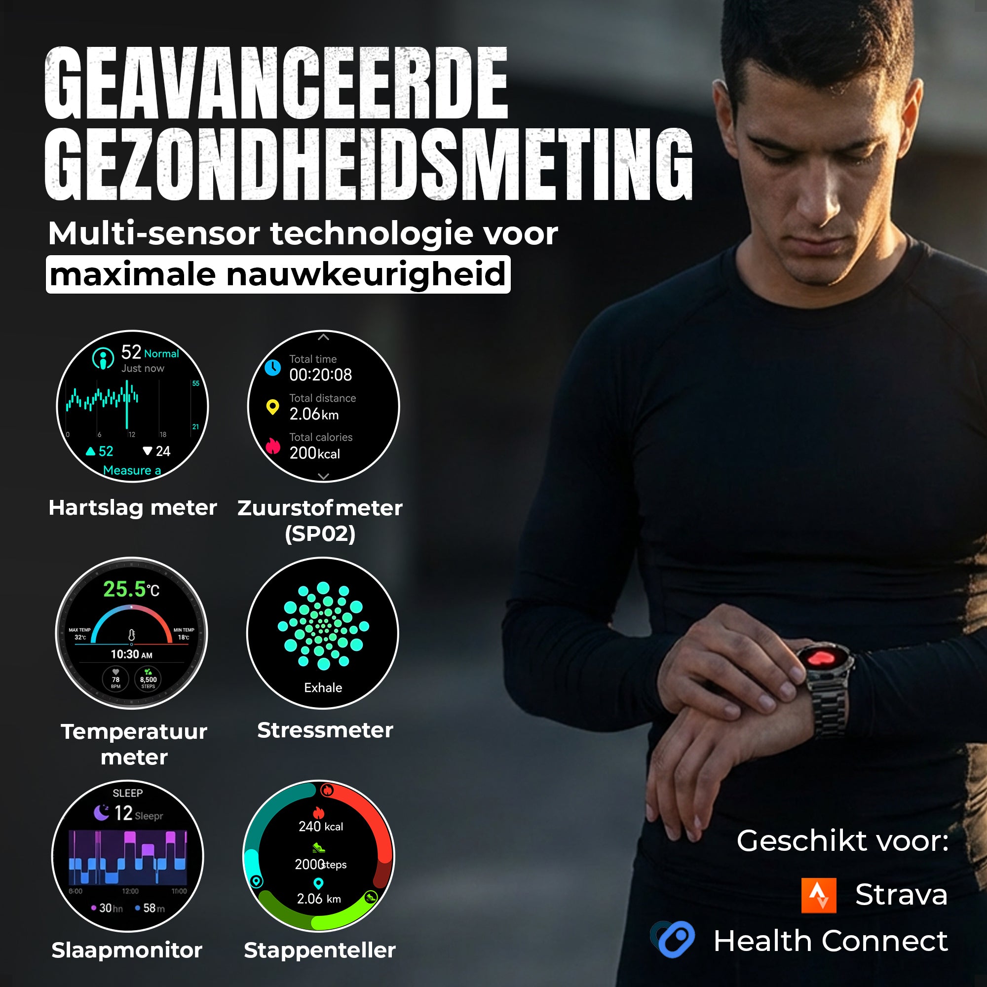 Siltcon® Vortex GPS Smartwatch Heren en Dames