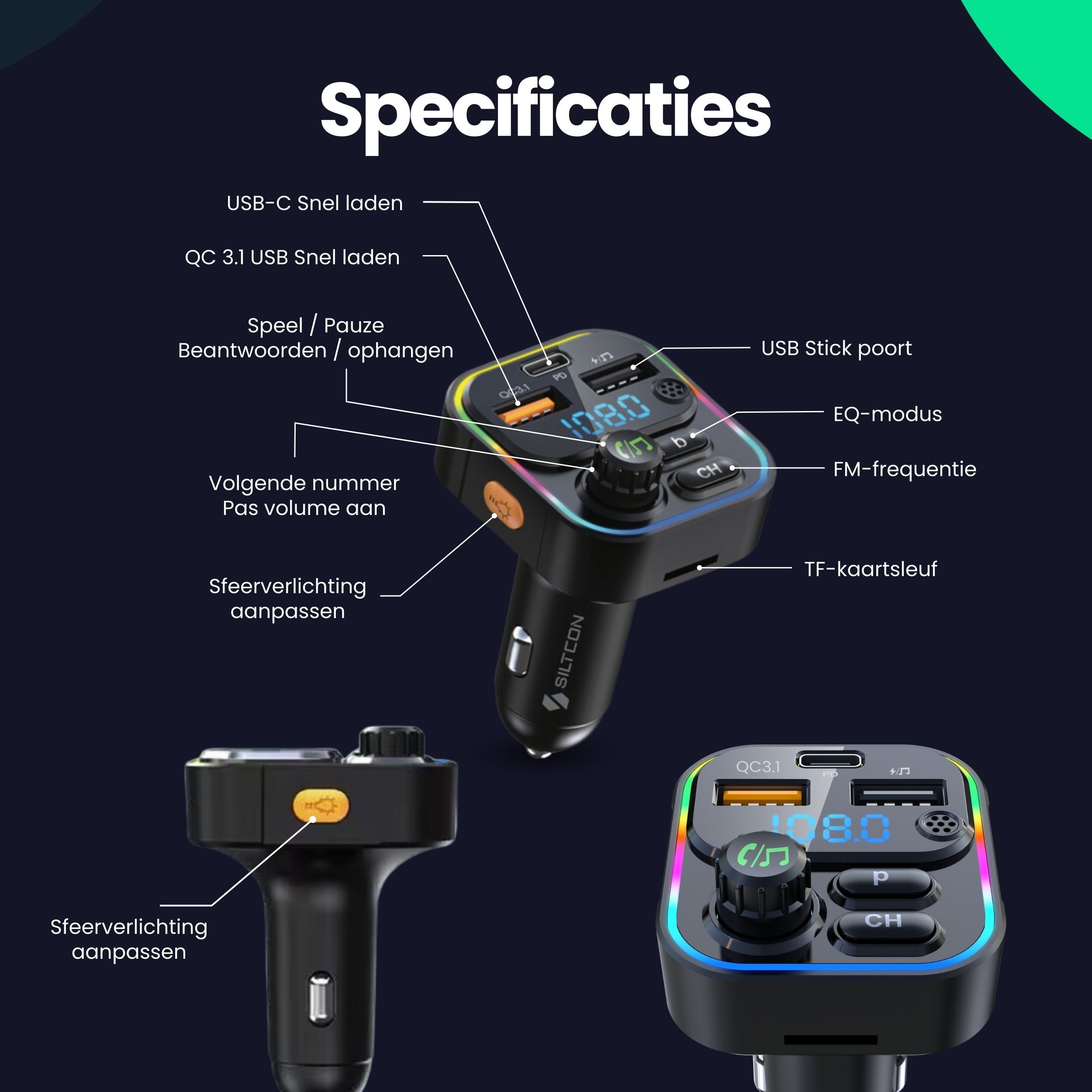 Siltcon Bluetooth FM Transmitter