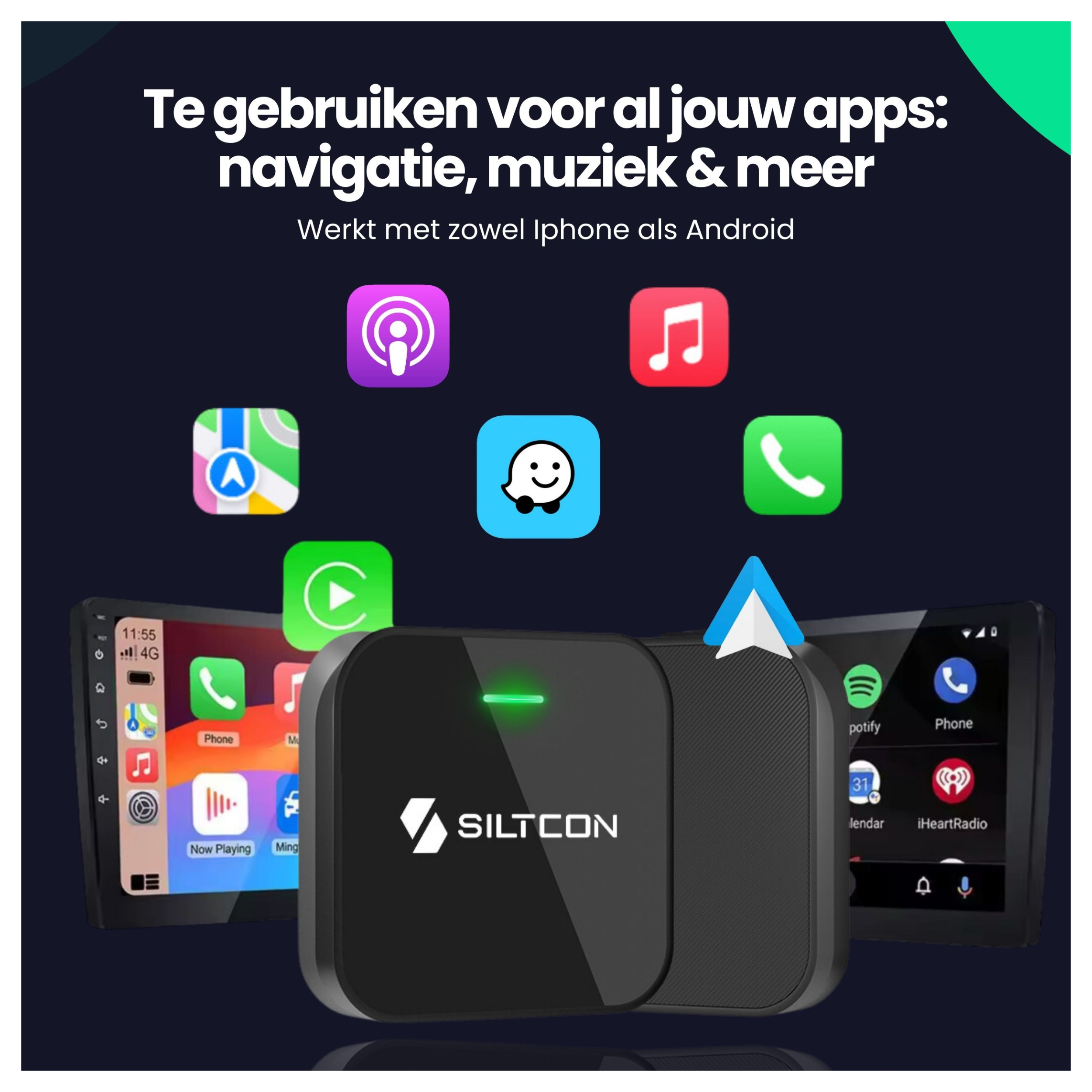 Siltcon 2-in-1 CarPlay & Android Auto Dongle