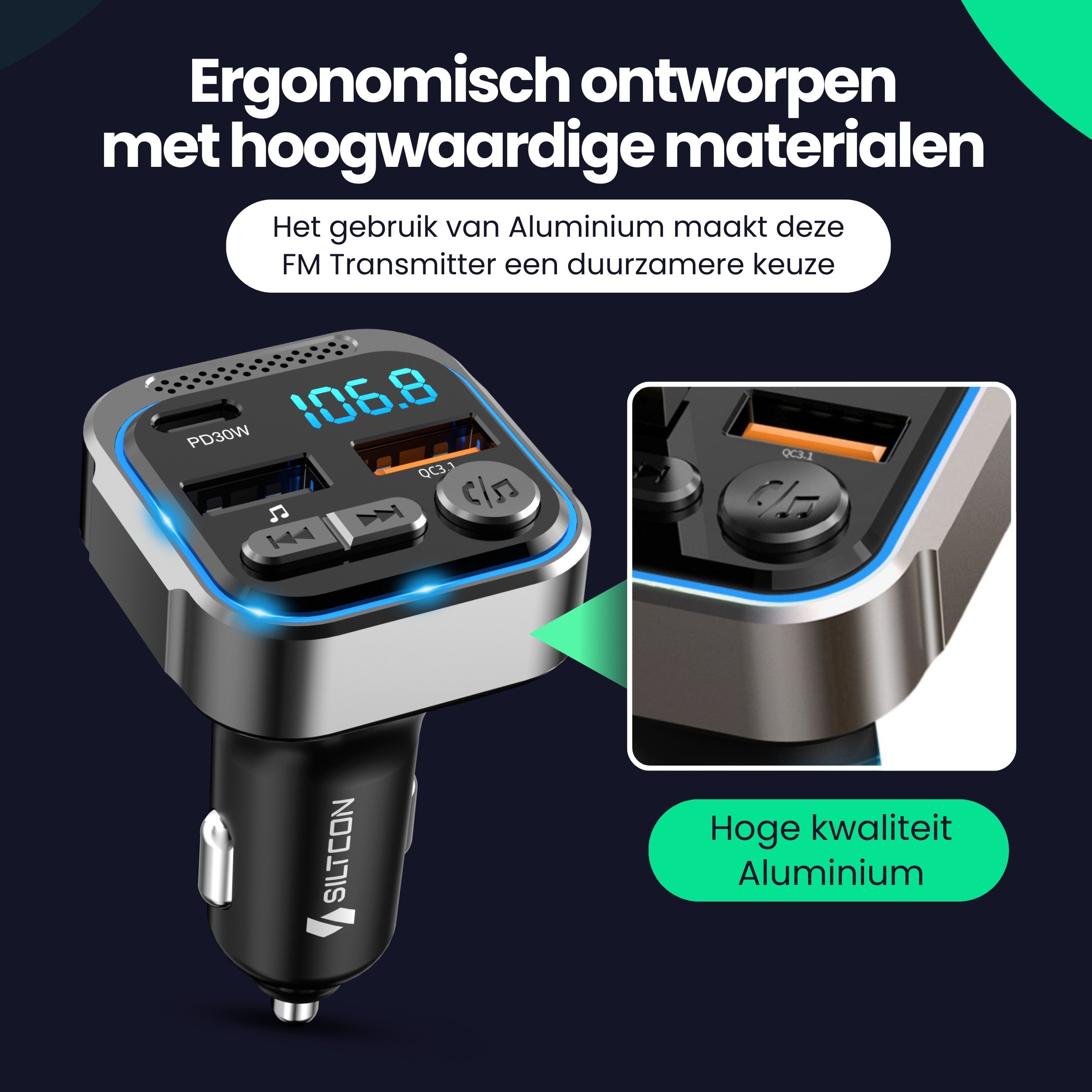 Siltcon Bluetooth FM Transmitter Auto - Siltcon
