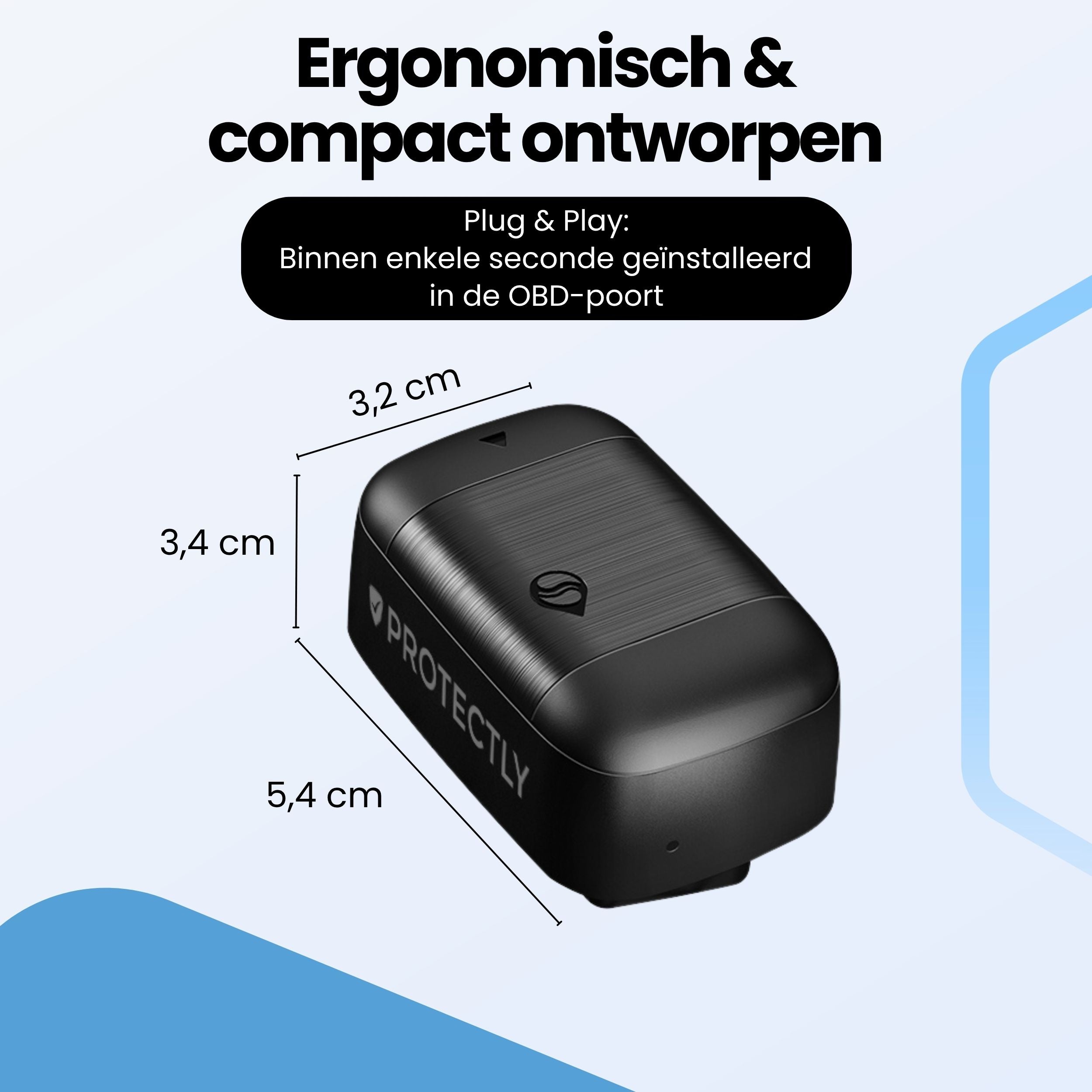 Protectly OBD GPS Tracker – Zonder Abonnement – 4G Tracking Auto