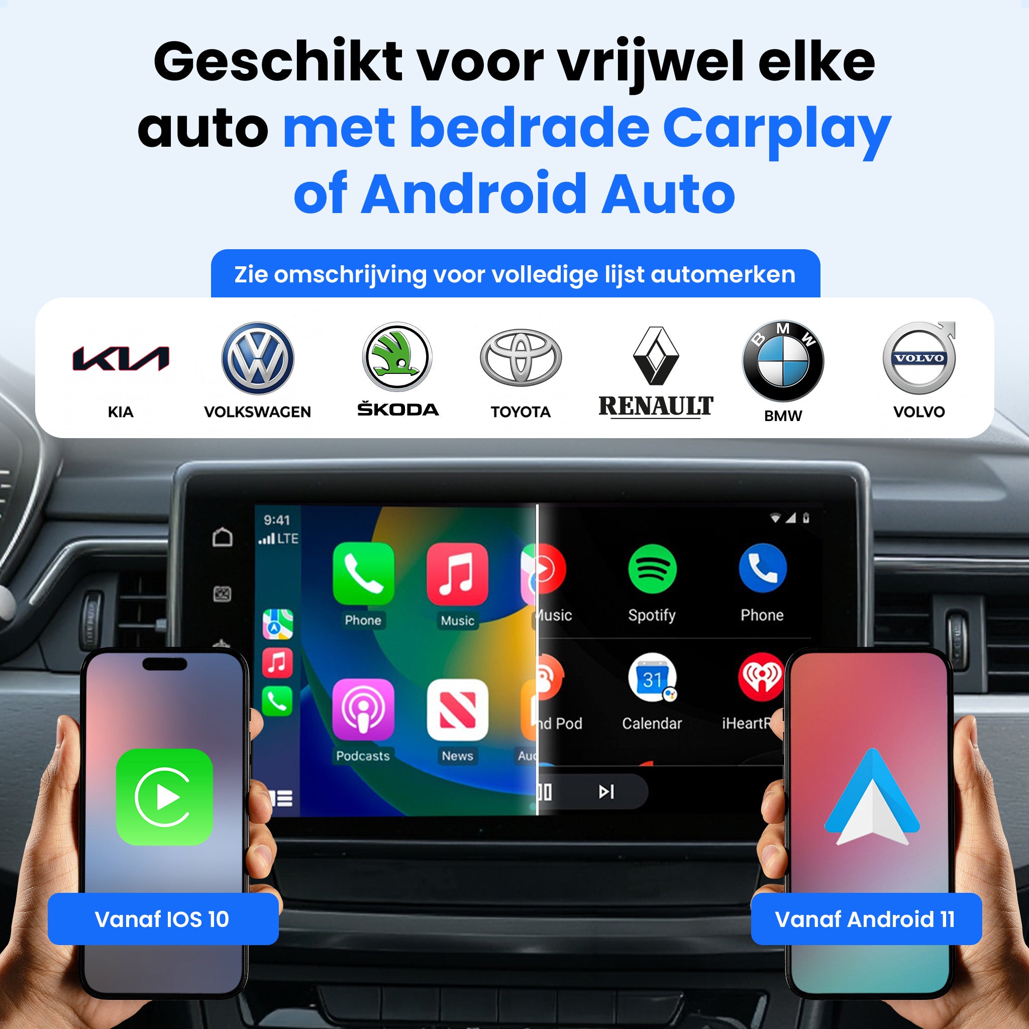 Siltcon® Ultra Compact 2-in-1 Geschikt voor Draadloos Carplay Dongle