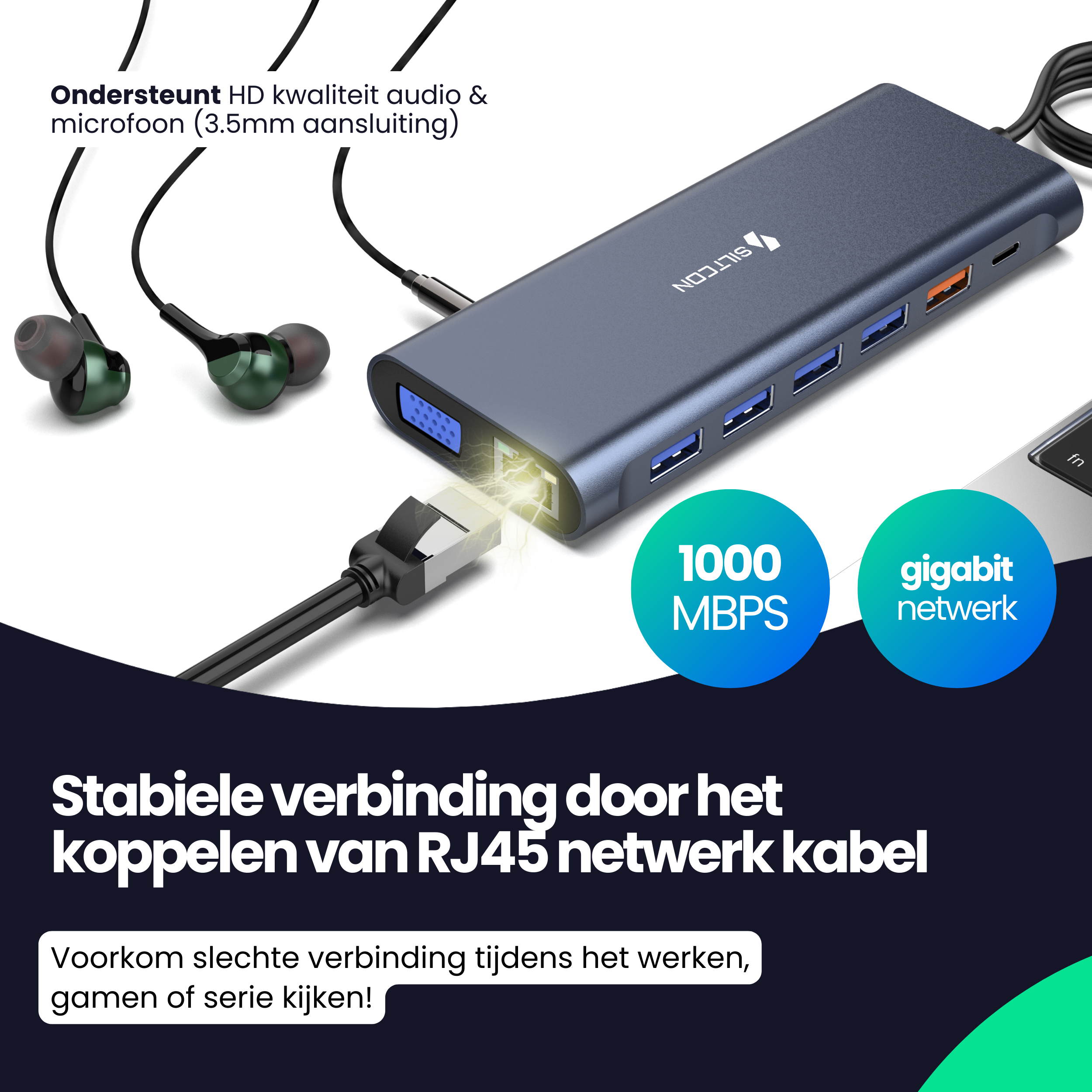 Siltcon 14-in-1 USB-C Hub – Laptop Docking Station - Siltcon