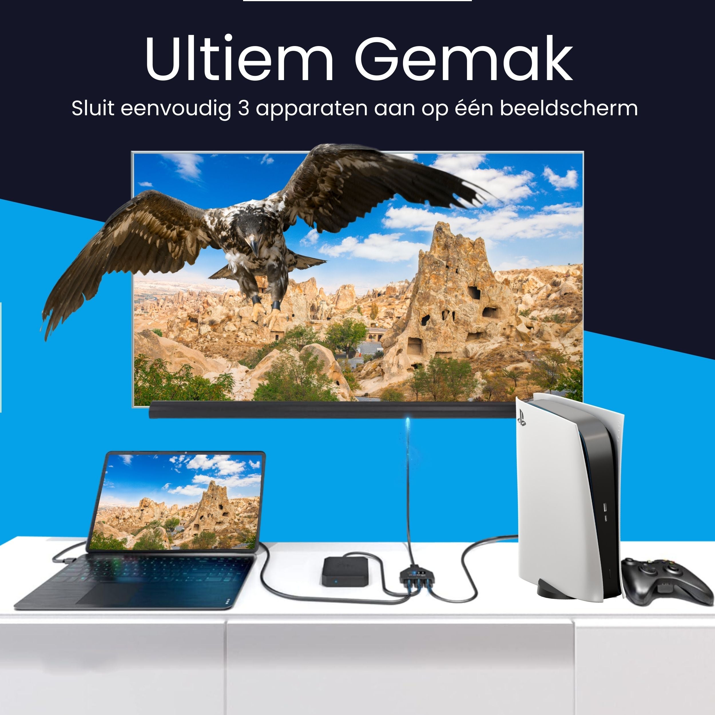 Siltcon® HDMI Switch - 4K 60Hz - 3 inputs 1 output