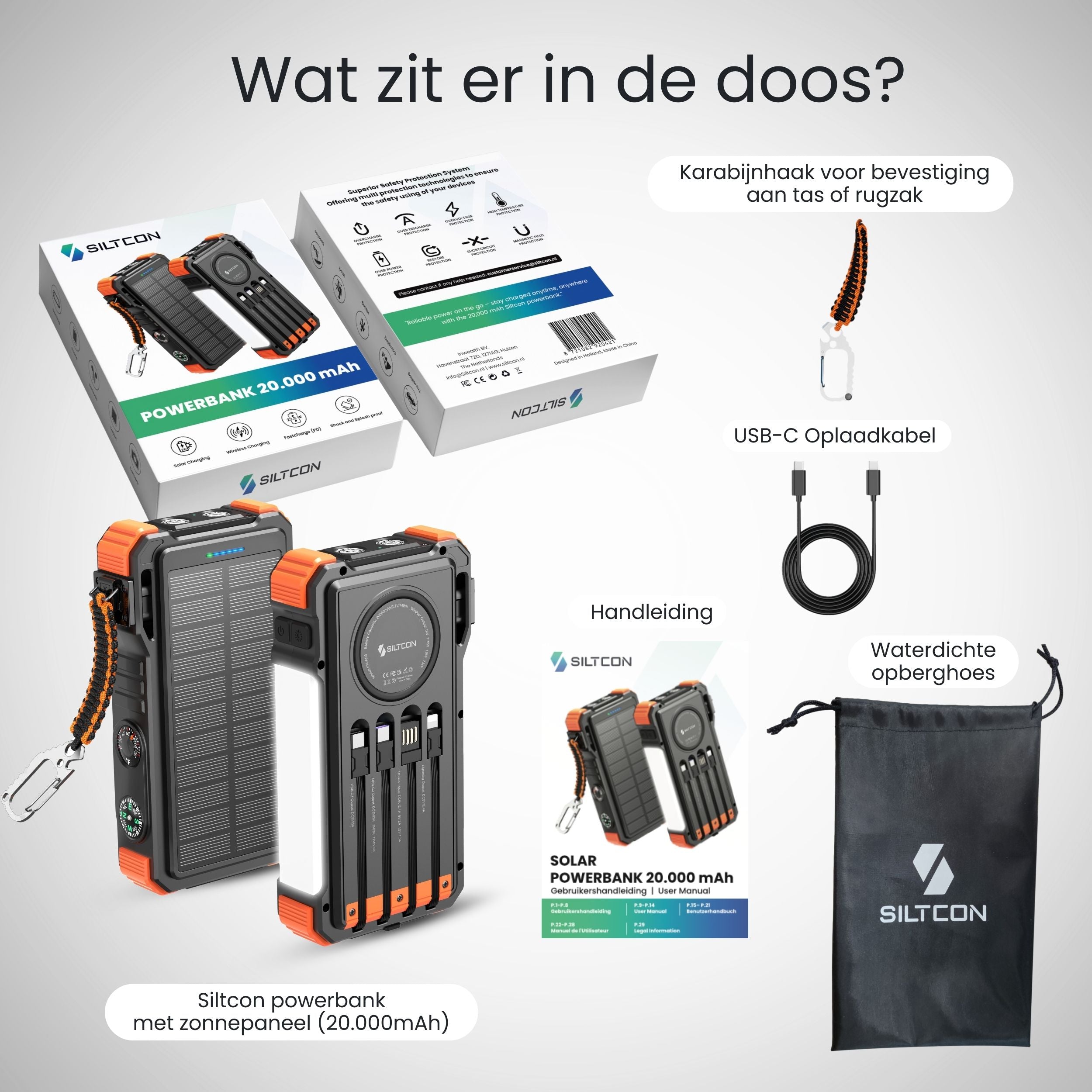 Siltcon – Solar Powerbank 20000 mAh - Siltcon