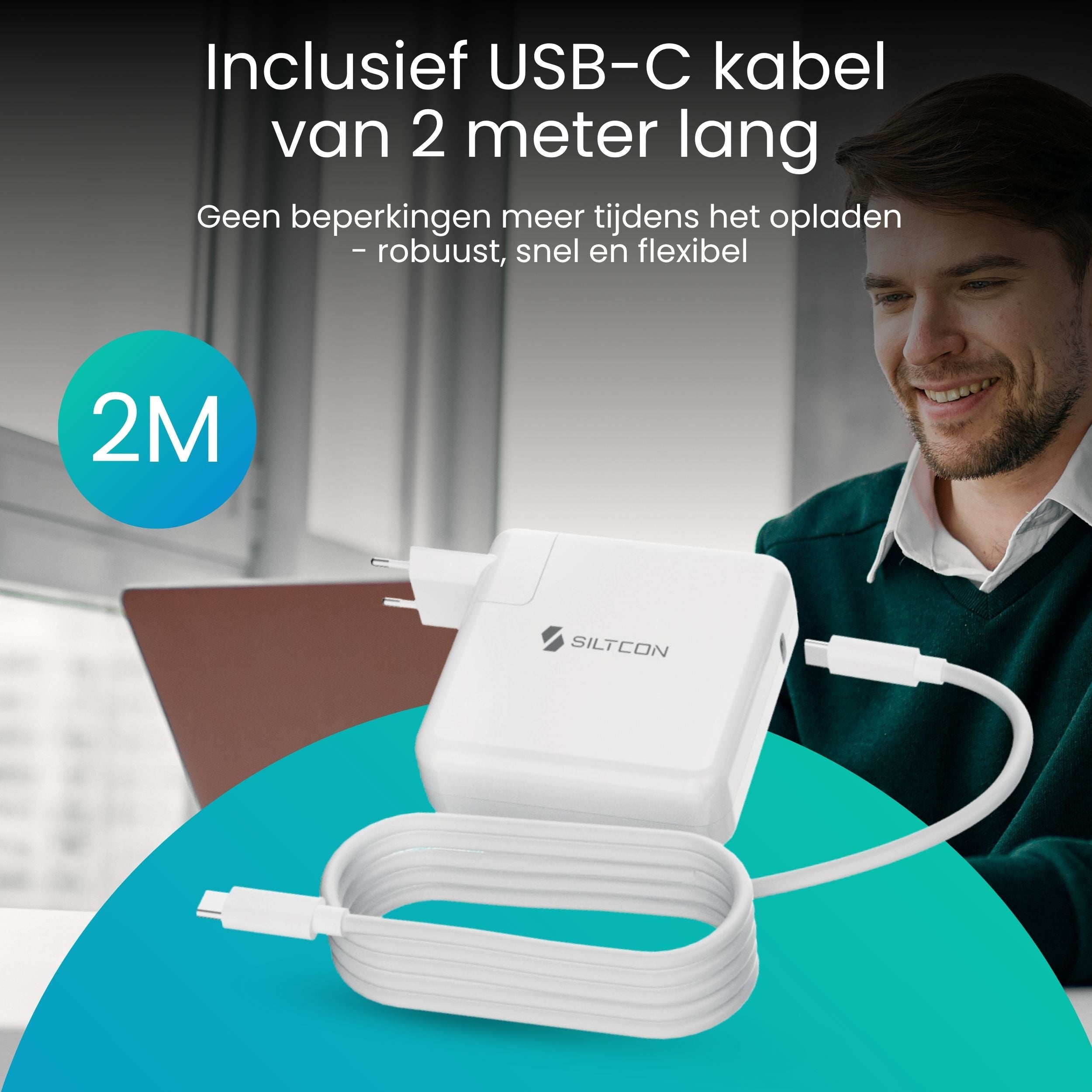 Siltcon USB-C Adapter 96W – Snellader MacBook, iPhone & Laptop