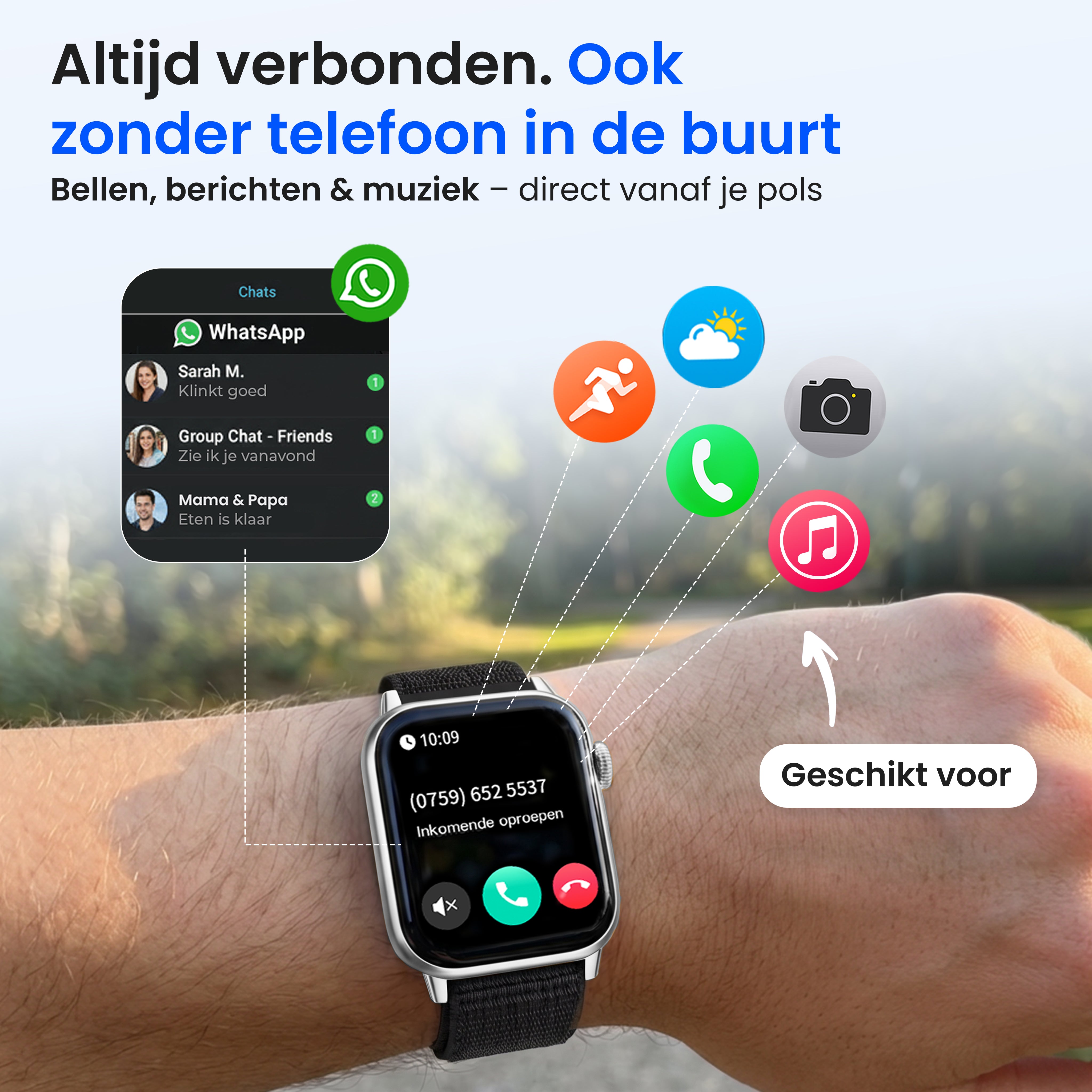 Siltcon Smartwatch Heren & Dames Pro - Zilver